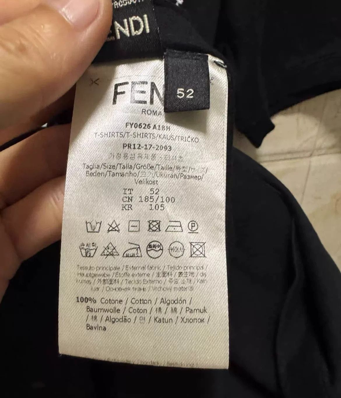 Fendi Fendi Embroidered Logo Crew Neck T-Shirt Size US L / EU 52-54 / 3 - 5 Thumbnail