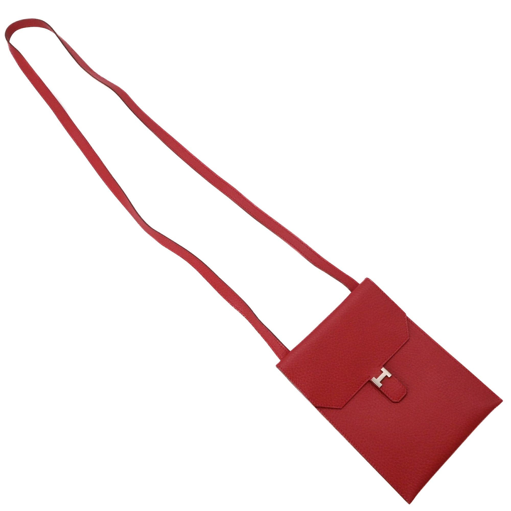 Hermes HERMES Amélie Pochette Mini Shoulder Bag with Pouch Wallet in Ardennes Leather, Red #□F Size ONE SIZE - 3 Thumbnail