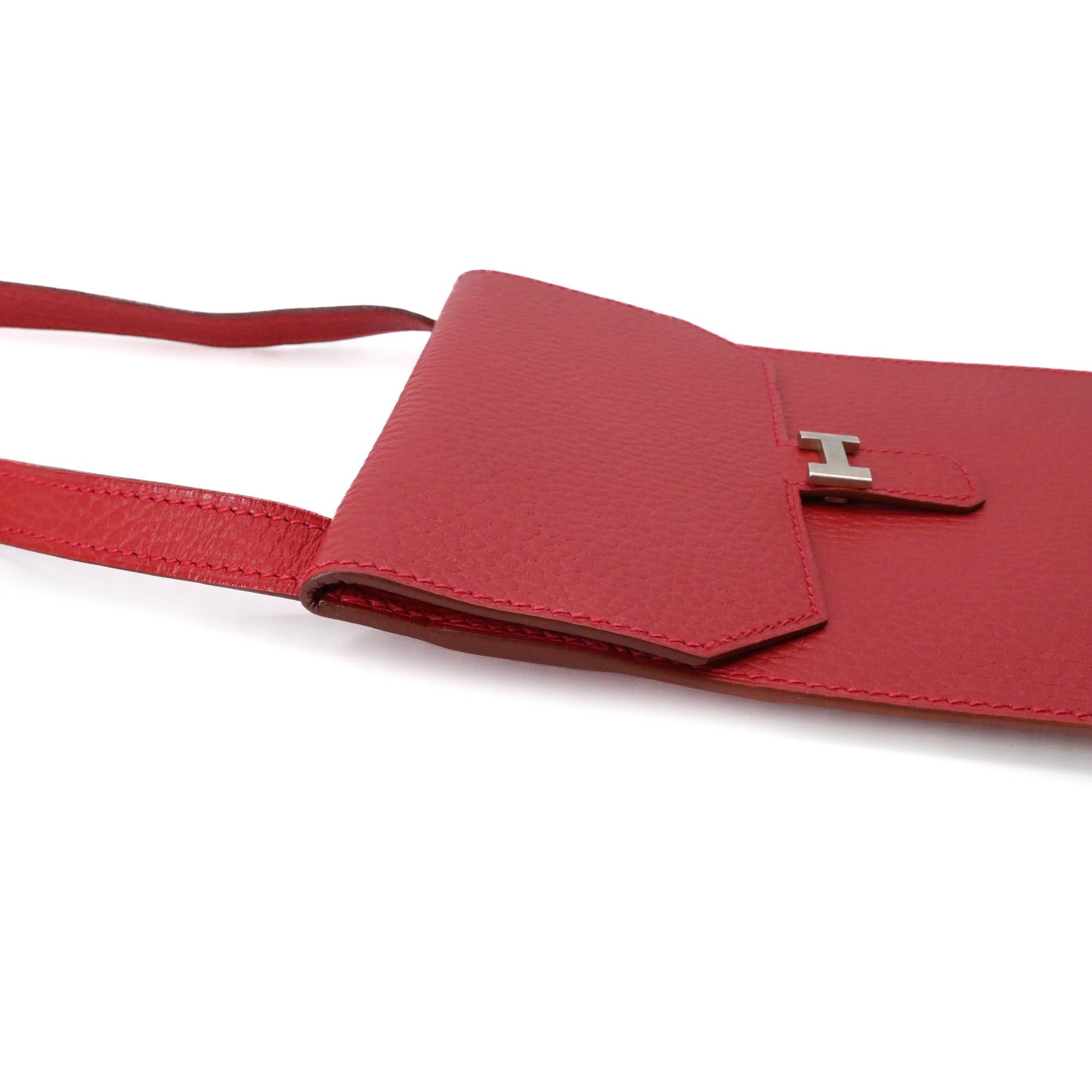 Hermes HERMES Amélie Pochette Mini Shoulder Bag with Pouch Wallet in Ardennes Leather, Red #□F Size ONE SIZE - 6 Thumbnail