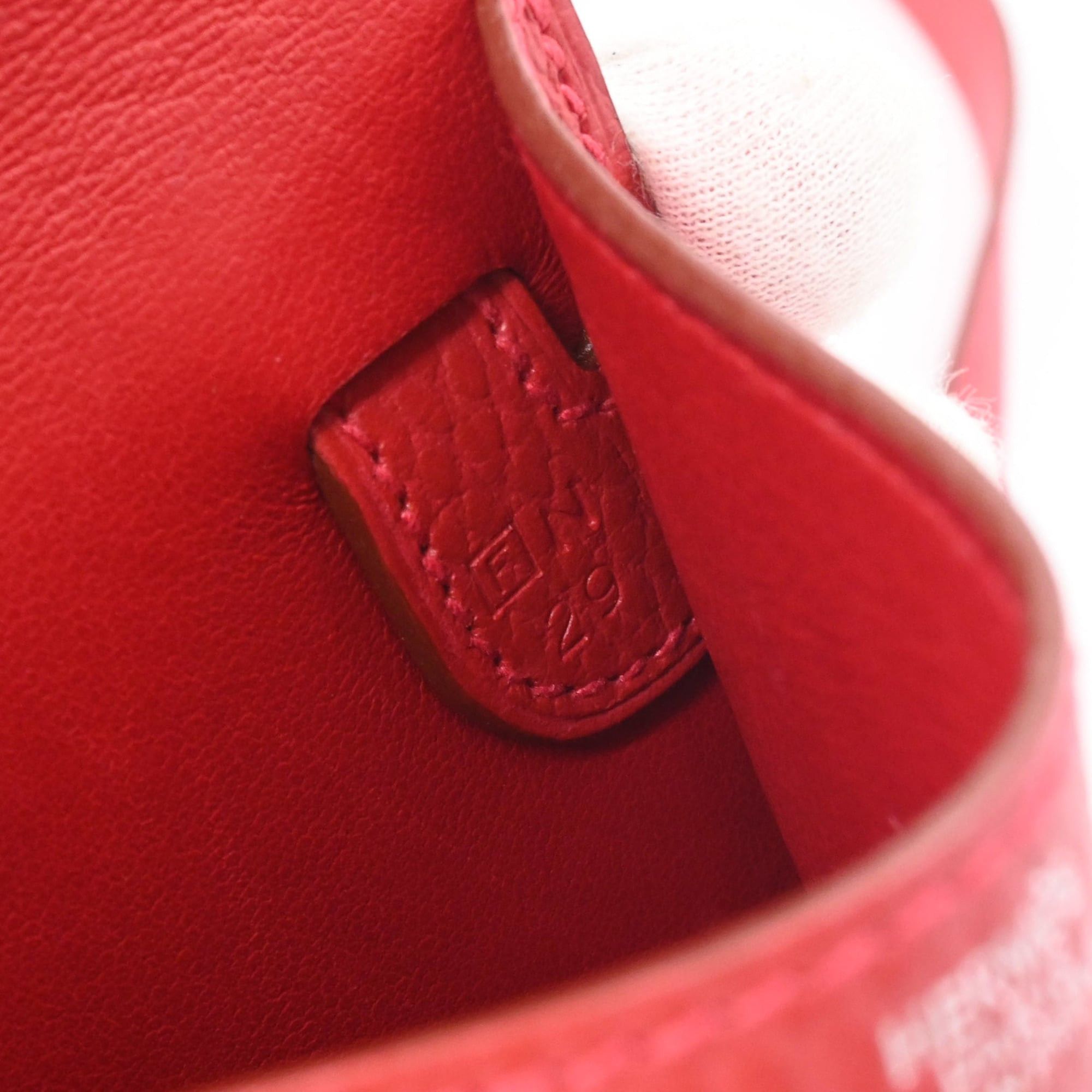 Hermes HERMES Amélie Pochette Mini Shoulder Bag with Pouch Wallet in Ardennes Leather, Red #□F Size ONE SIZE - 9 Thumbnail