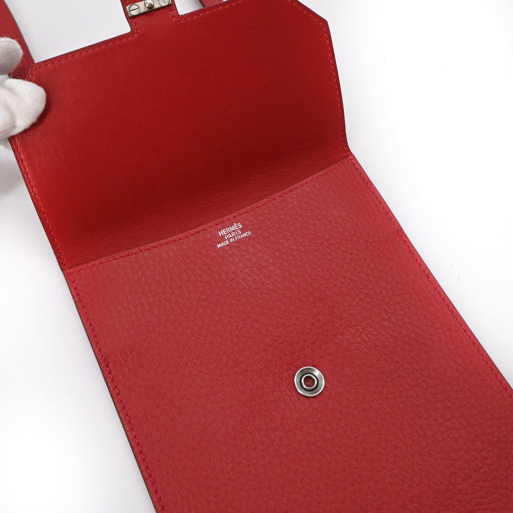 Hermes HERMES Amélie Pochette Mini Shoulder Bag with Pouch Wallet in Ardennes Leather, Red #□F Size ONE SIZE - 7 Thumbnail
