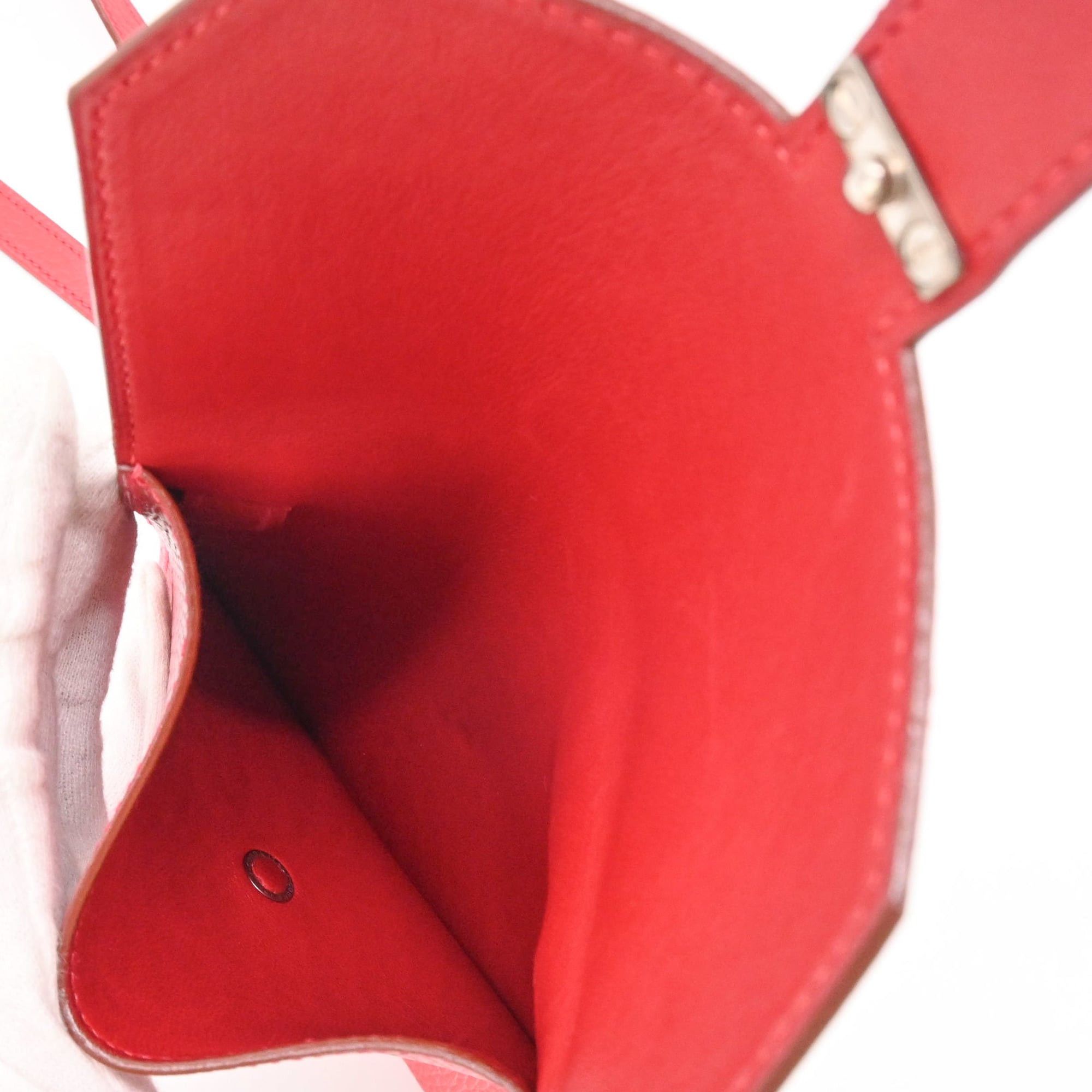 Hermes HERMES Amélie Pochette Mini Shoulder Bag with Pouch Wallet in Ardennes Leather, Red #□F Size ONE SIZE - 8 Thumbnail