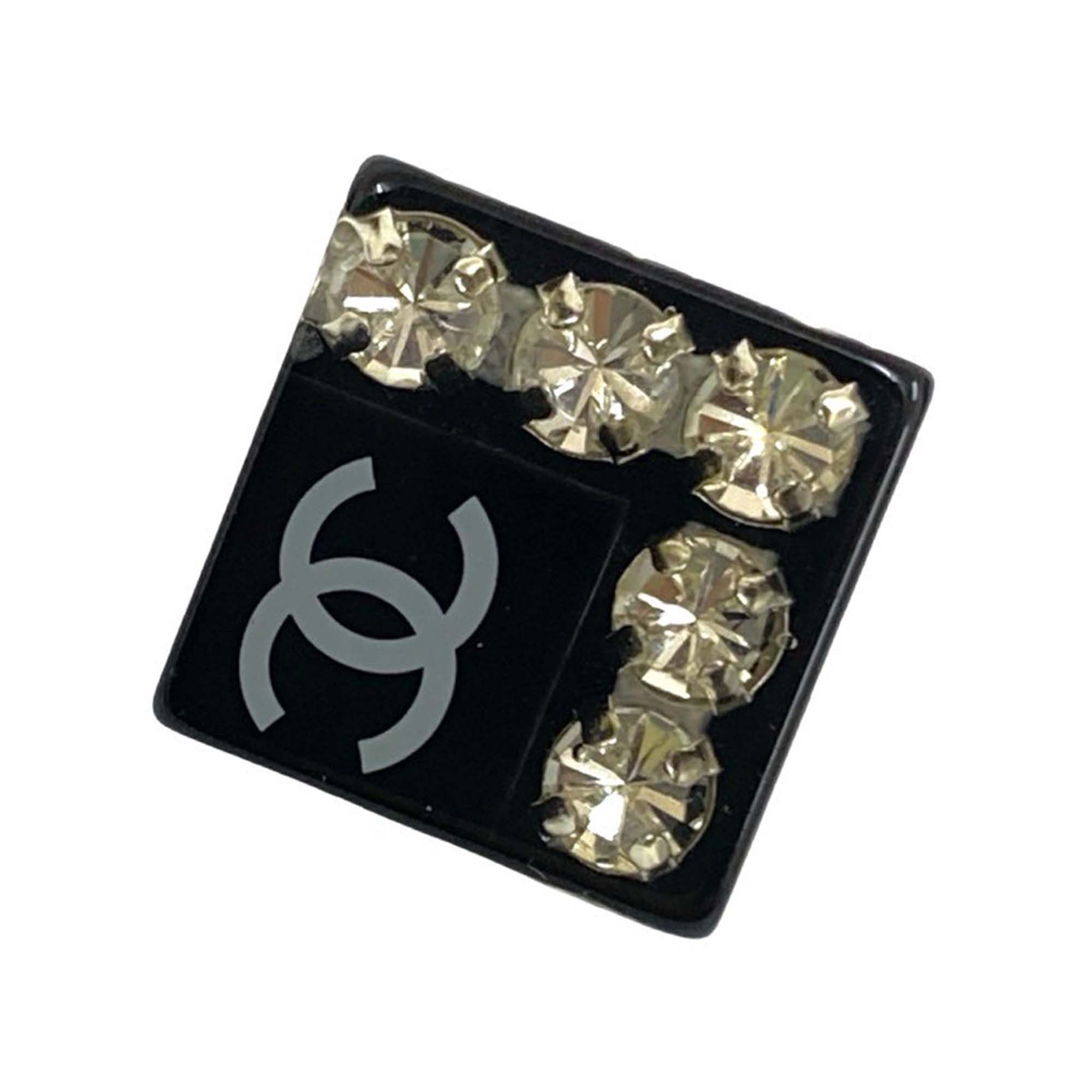 Chanel Chanel CC Resin Rhinestone Square Clip On Earrings Size ONE SIZE - 5 Thumbnail