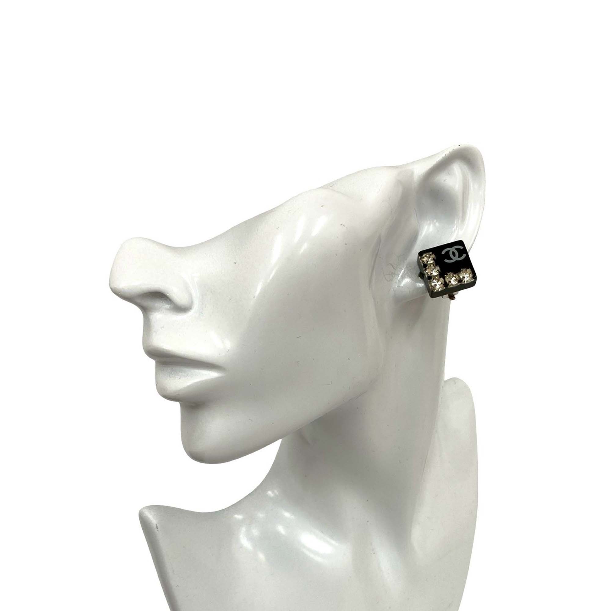 Chanel Chanel CC Resin Rhinestone Square Clip On Earrings Size ONE SIZE - 7 Thumbnail