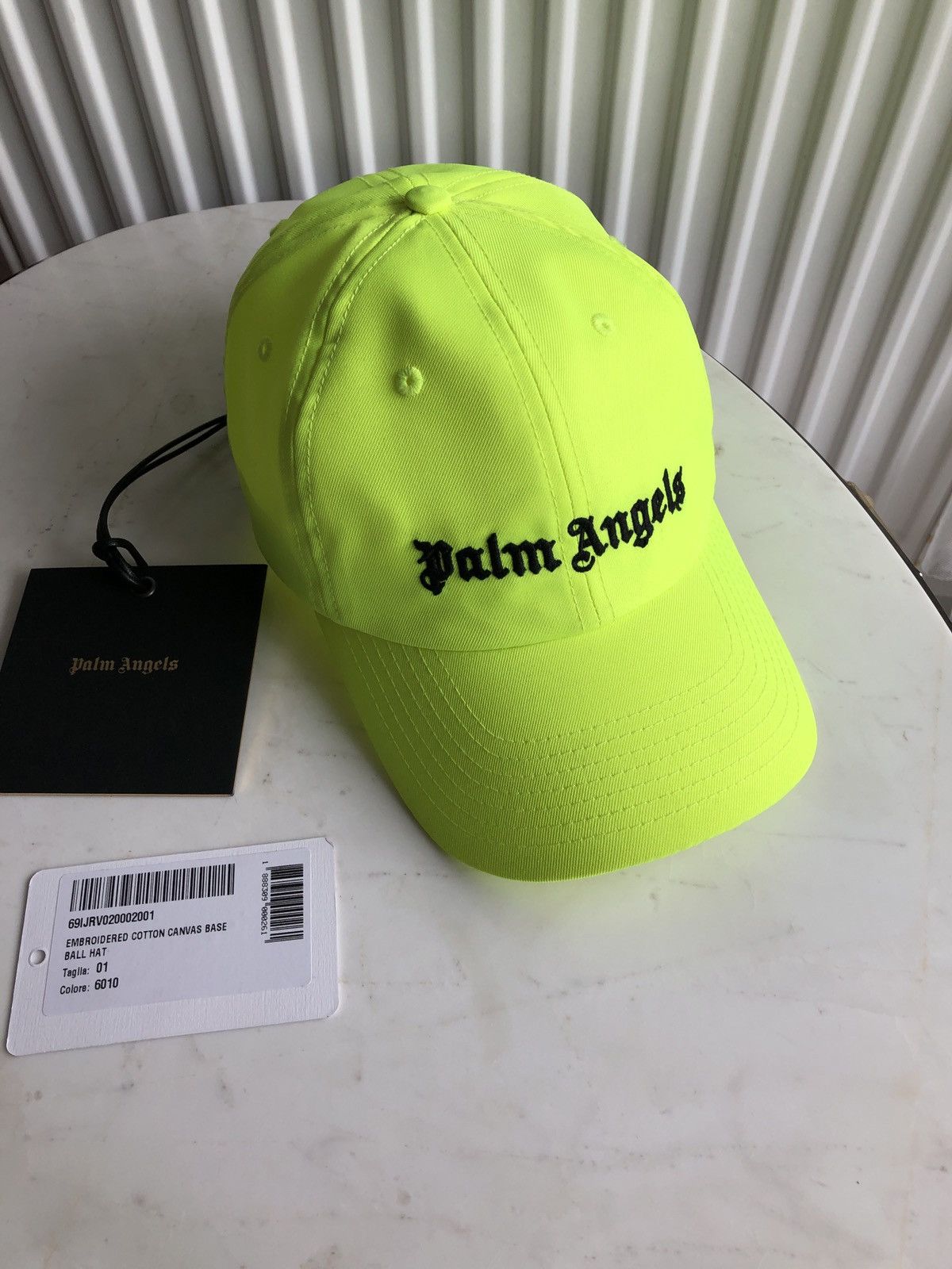 Palm Angels Palm angels neon cap yellow black Grailed