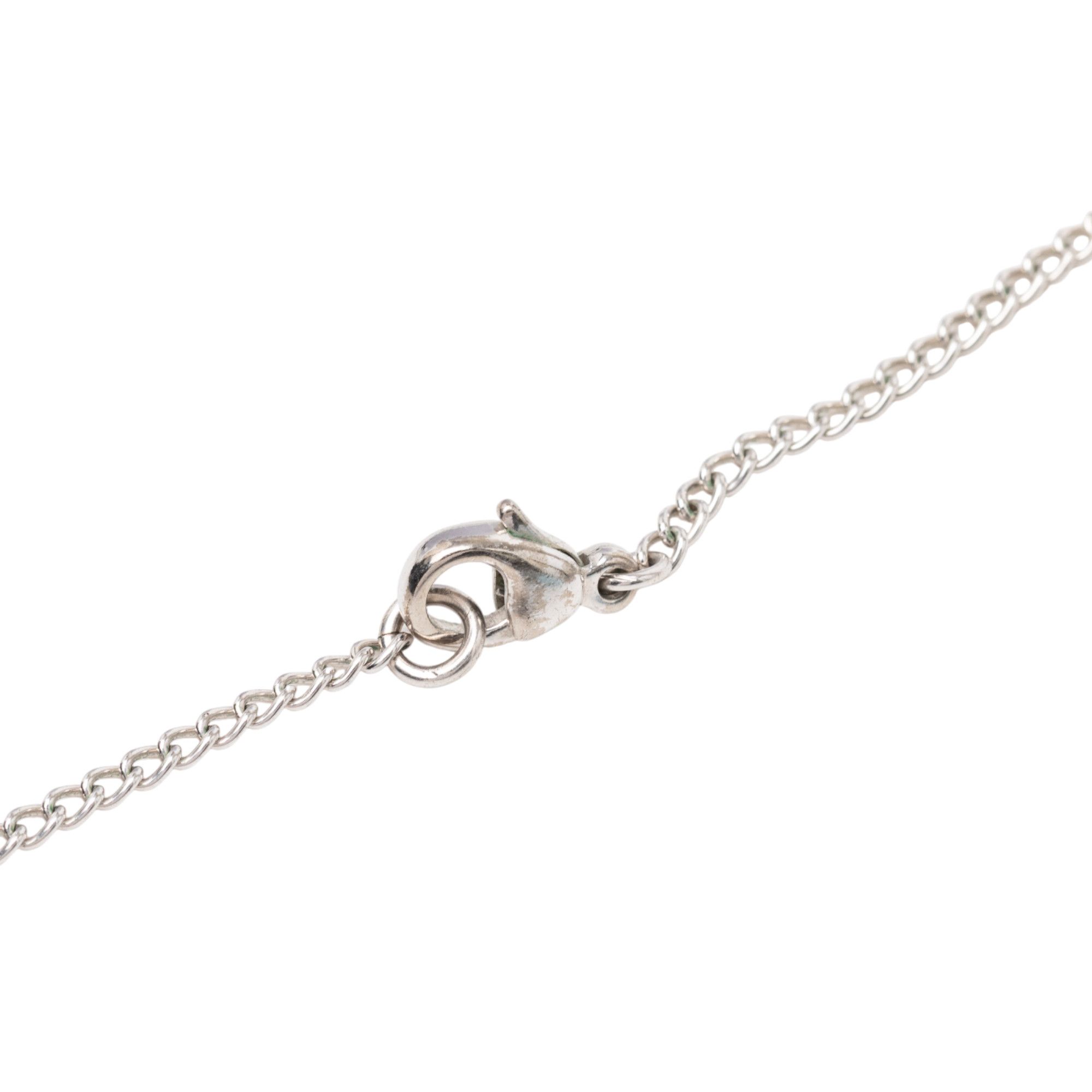 Chanel Chanel Silver Plated Textured CC Pendant Necklace Size ONE SIZE - 4 Thumbnail