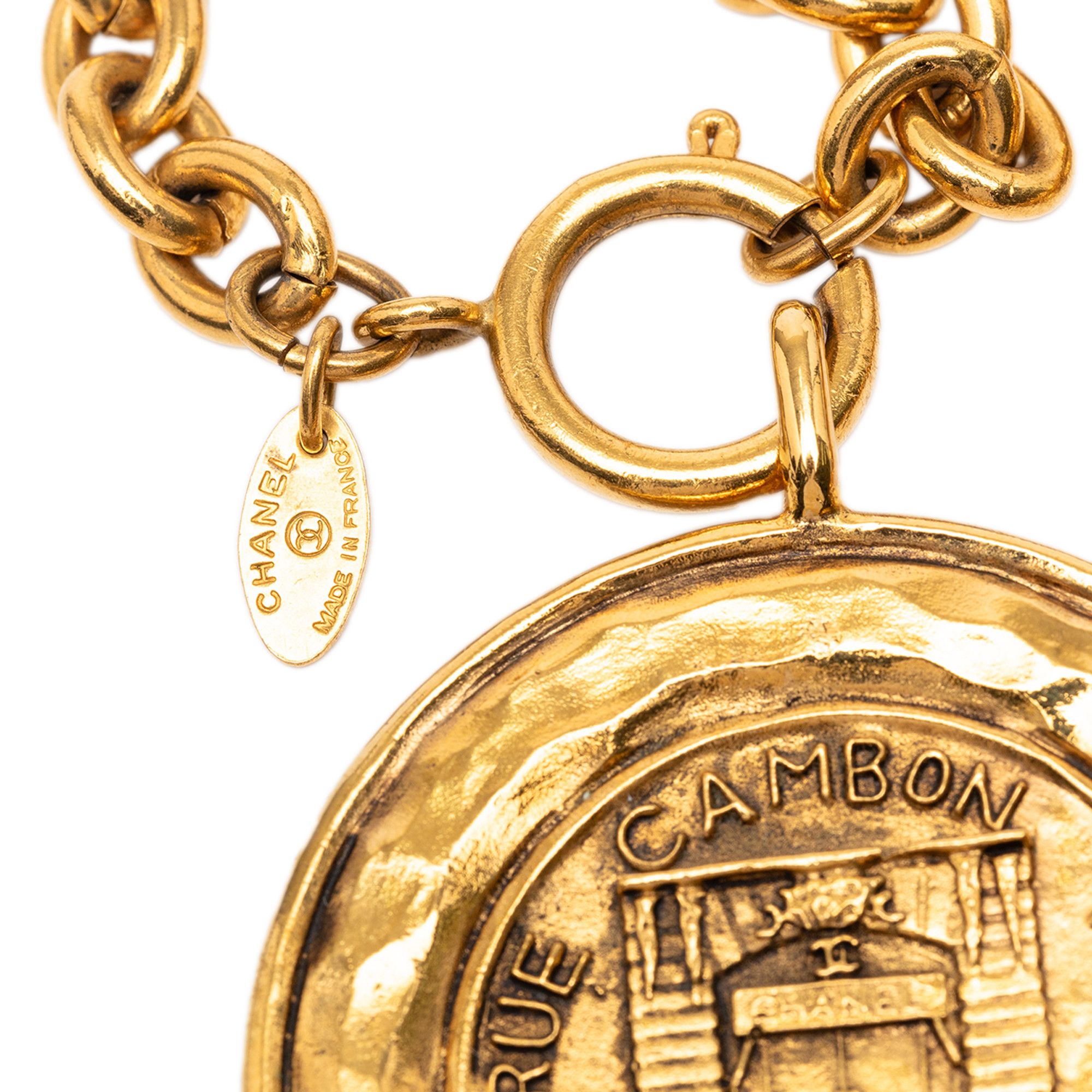 Chanel Chanel Gold Plated 31 Rue Cambon Coin Pendant Necklace Size ONE SIZE - 4 Thumbnail