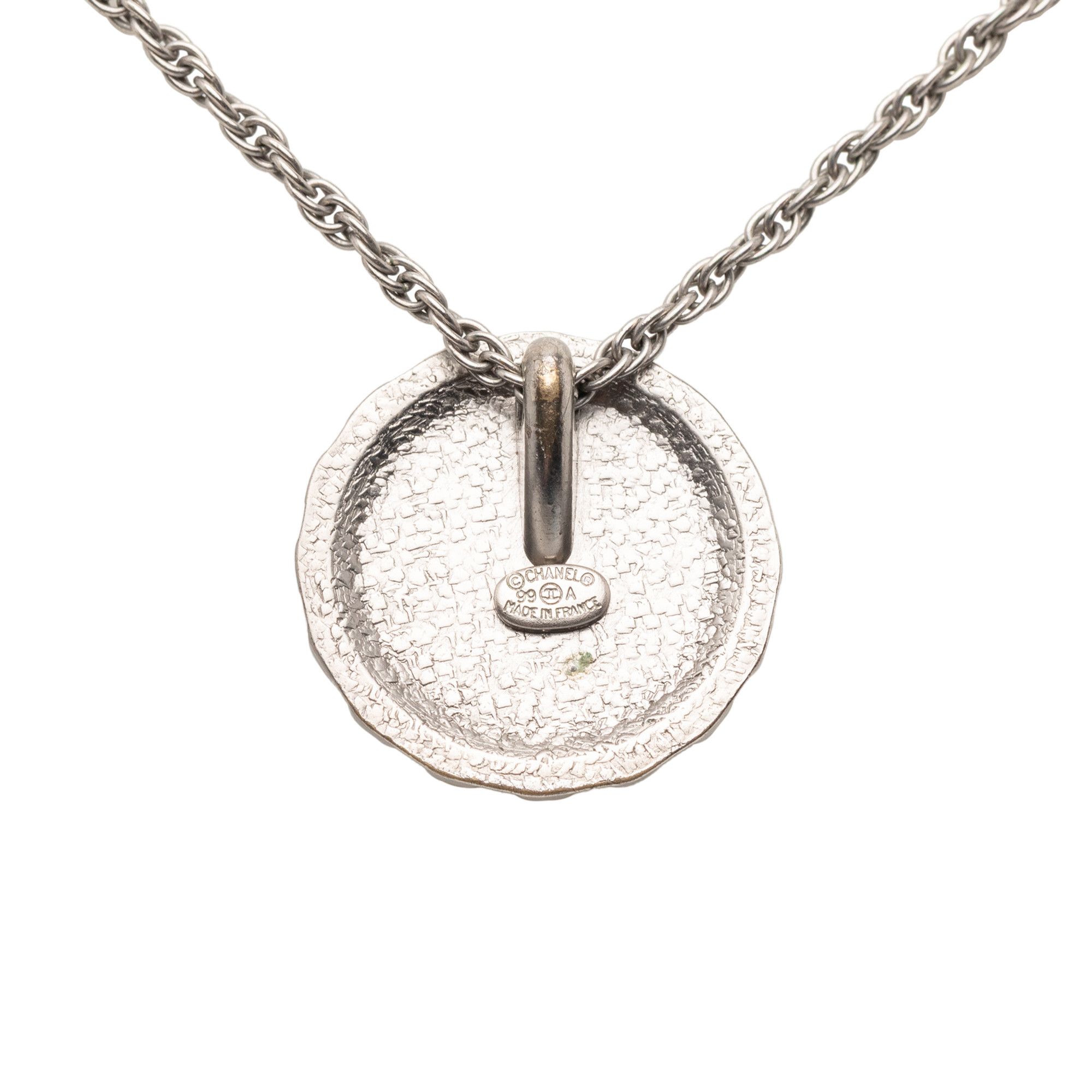 Chanel Chanel Silver Plated Rhinestone Flower Pendant Necklace Size ONE SIZE - 3 Thumbnail