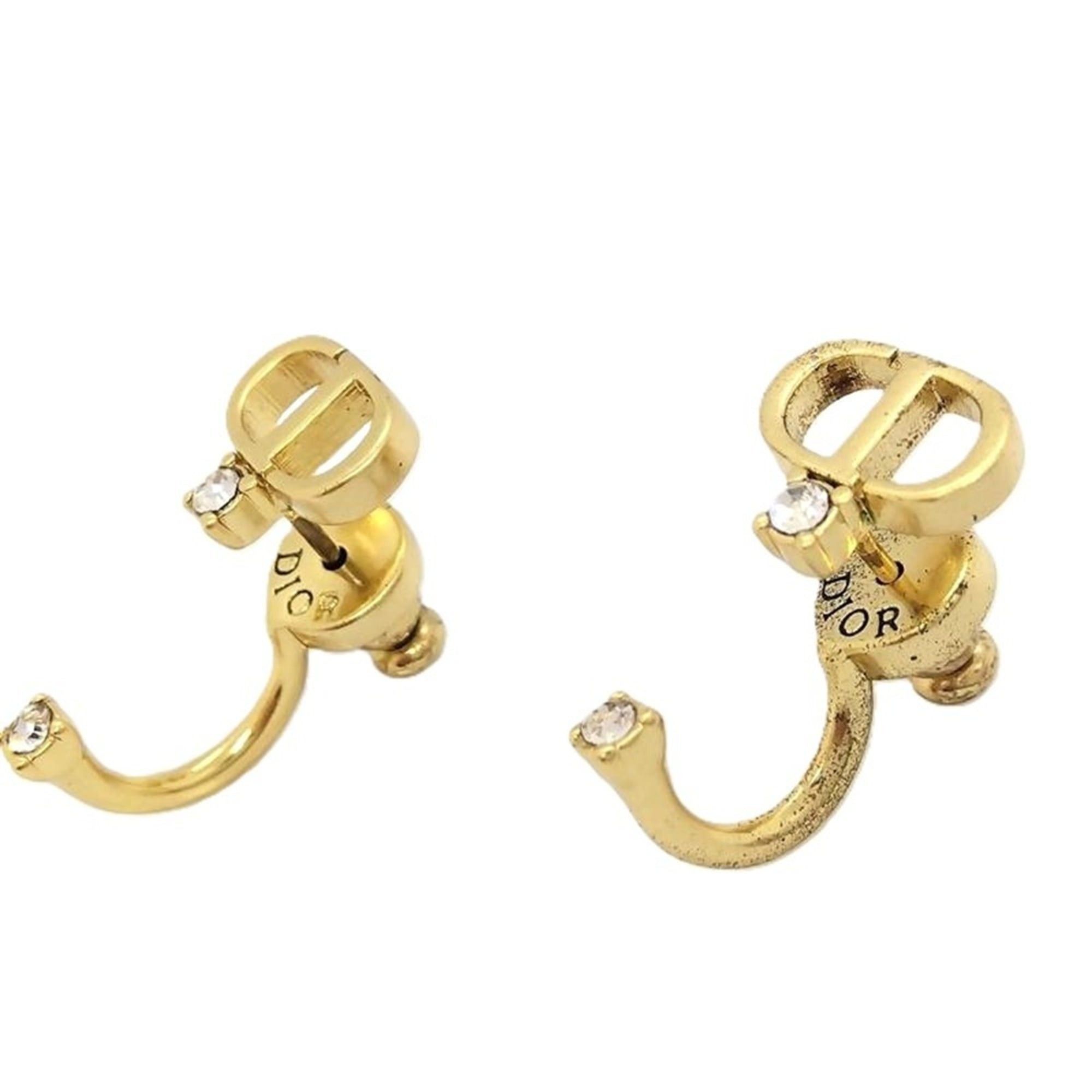 Dior Christian Dior CD logo rhinestone earrings Size ONE SIZE - 2 Thumbnail