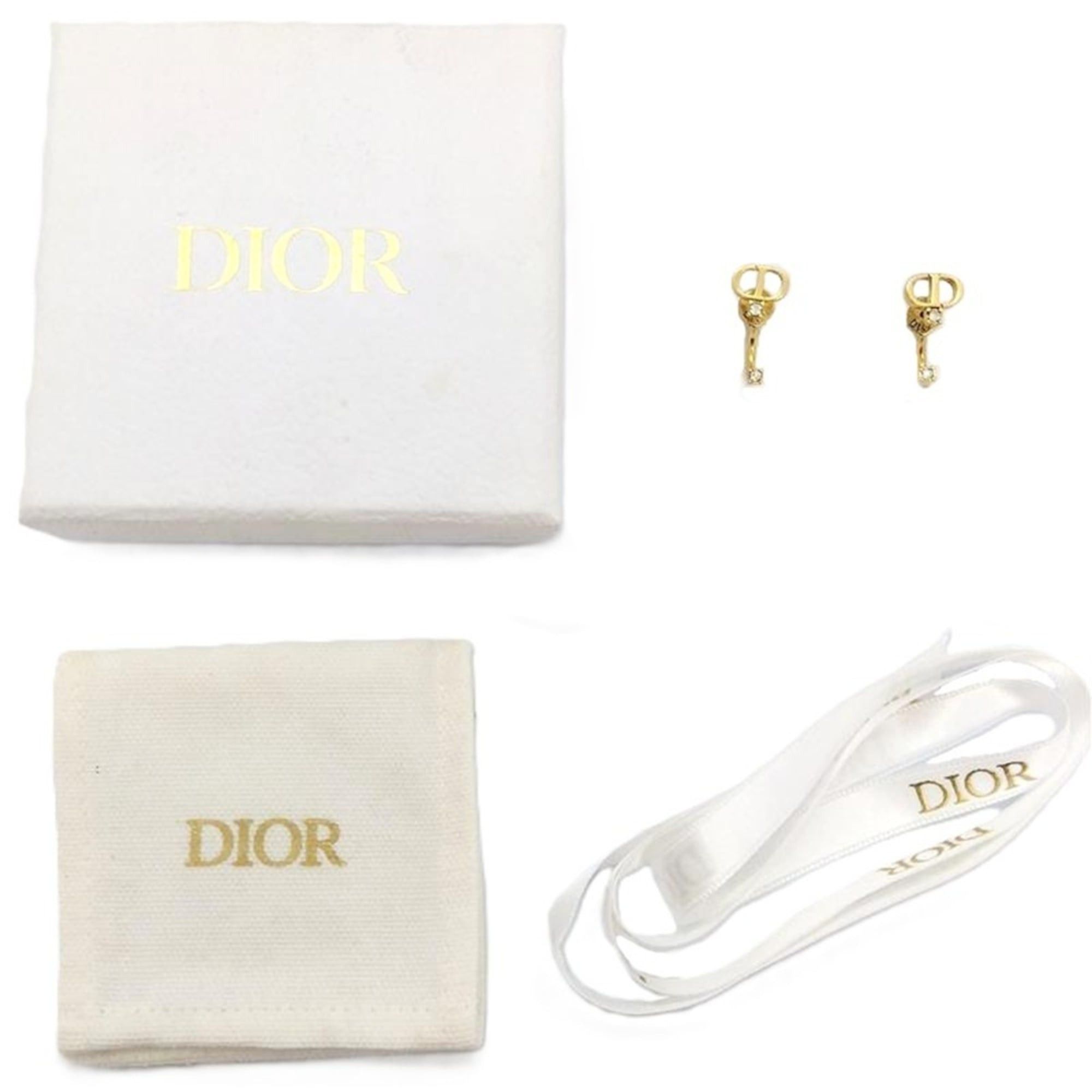 Dior Christian Dior CD logo rhinestone earrings Size ONE SIZE - 12 Thumbnail