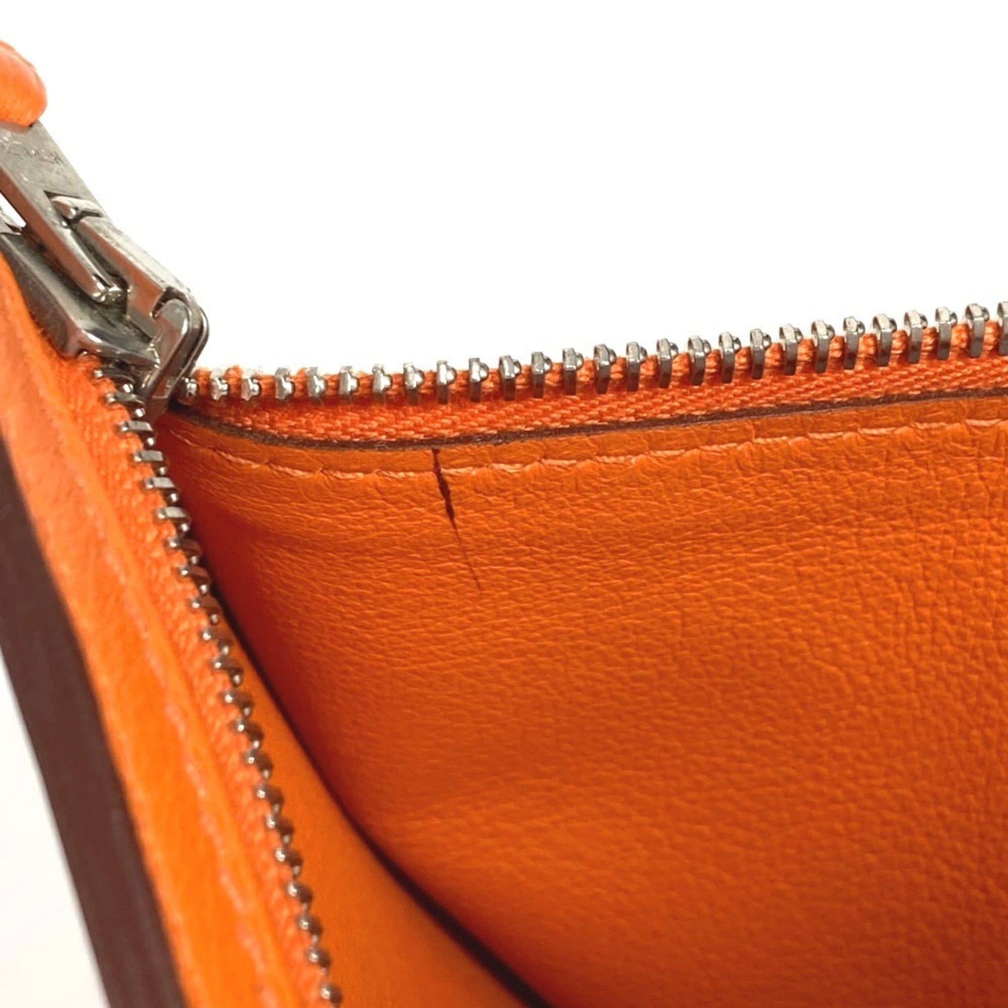 Hermes HERMES Zip Zap Compact Wallet, Bifold Swift, Men's and Women's, Orange Size ONE SIZE - 16 Thumbnail