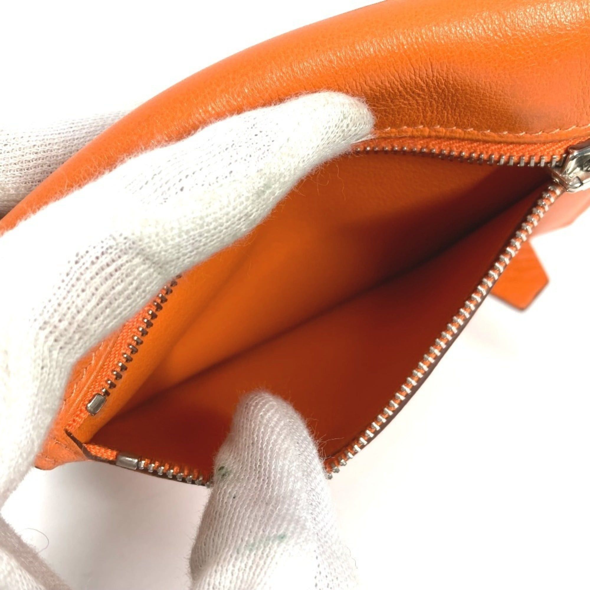 Hermes HERMES Zip Zap Compact Wallet, Bifold Swift, Men's and Women's, Orange Size ONE SIZE - 18 Thumbnail