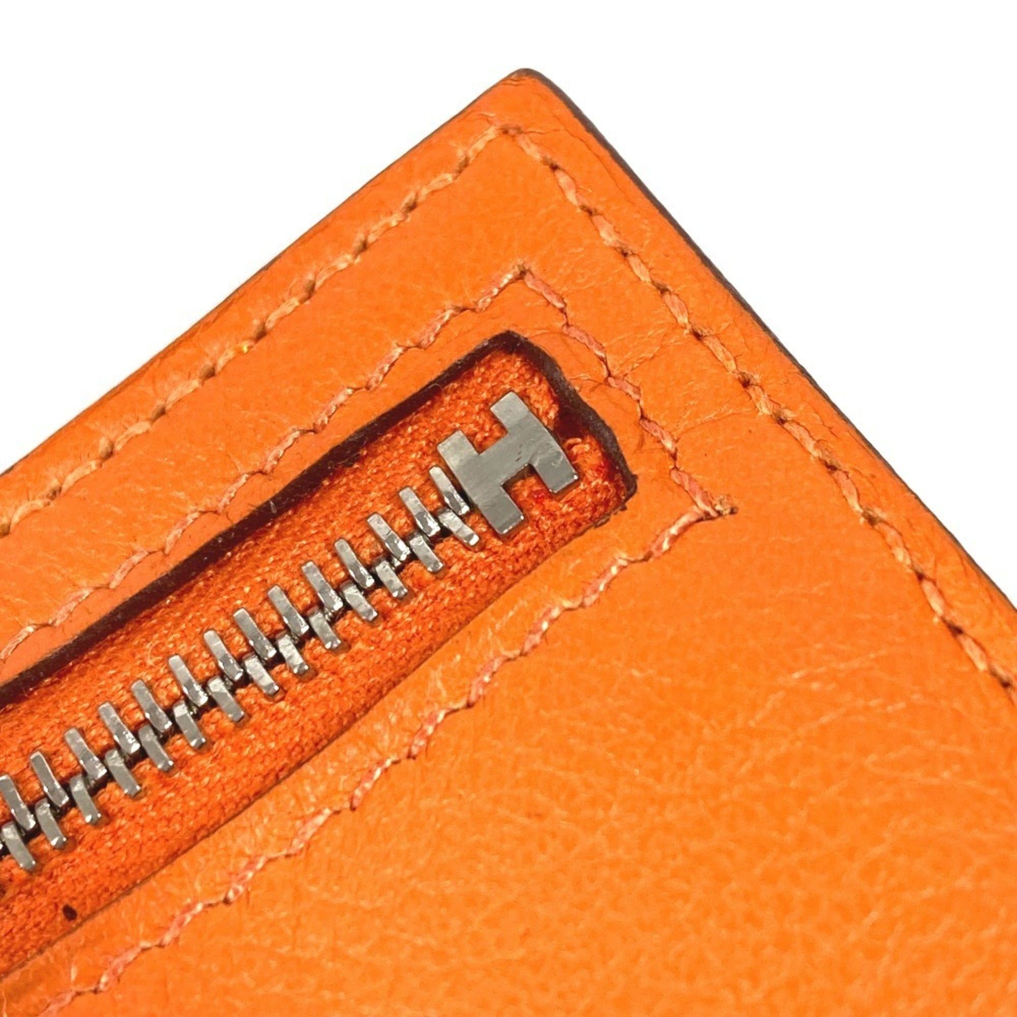 Hermes HERMES Zip Zap Compact Wallet, Bifold Swift, Men's and Women's, Orange Size ONE SIZE - 13 Thumbnail