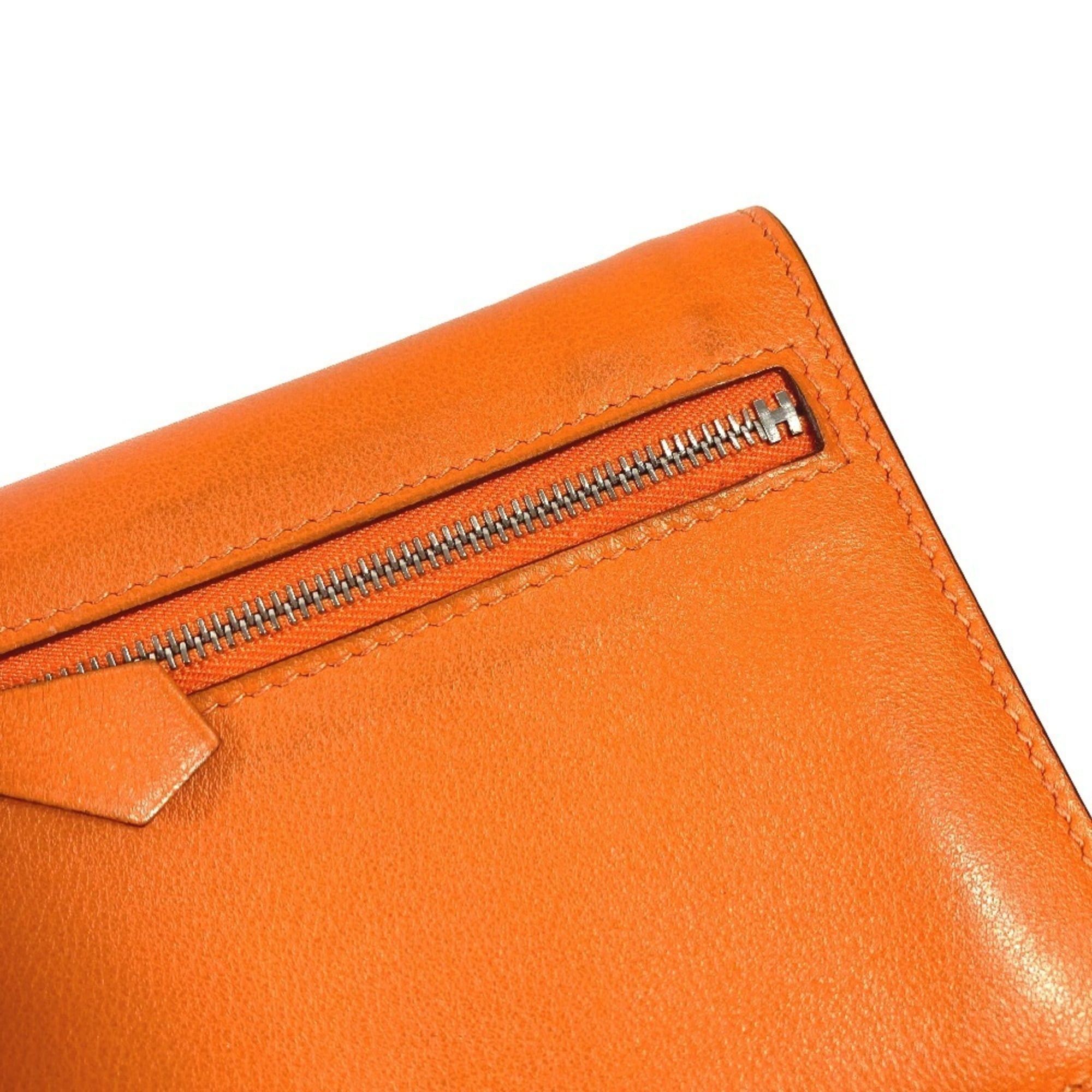 Hermes HERMES Zip Zap Compact Wallet, Bifold Swift, Men's and Women's, Orange Size ONE SIZE - 8 Thumbnail