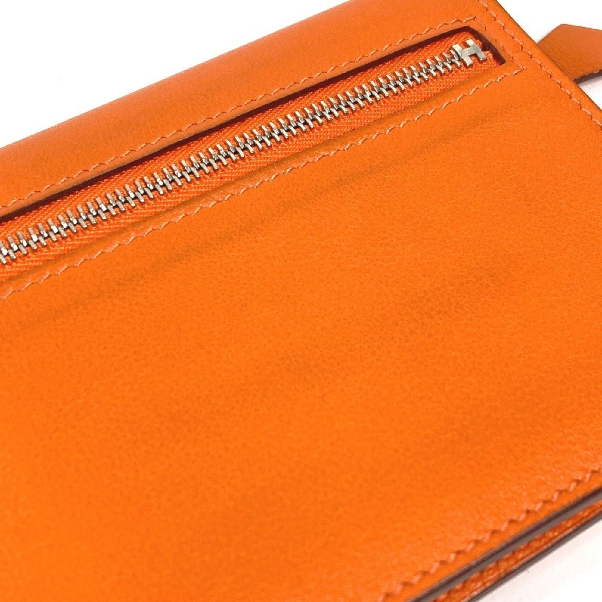 Hermes HERMES Zip Zap Compact Wallet, Bifold Swift, Men's and Women's, Orange Size ONE SIZE - 10 Thumbnail