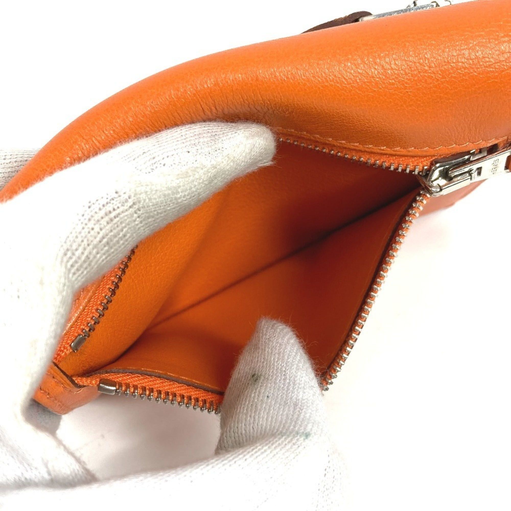 Hermes HERMES Zip Zap Compact Wallet, Bifold Swift, Men's and Women's, Orange Size ONE SIZE - 17 Thumbnail