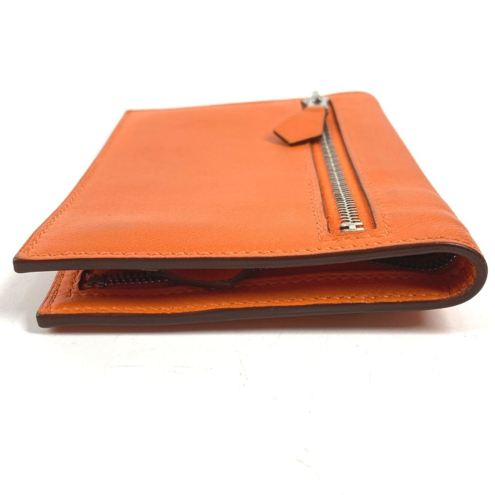 Hermes HERMES Zip Zap Compact Wallet, Bifold Swift, Men's and Women's, Orange Size ONE SIZE - 4 Thumbnail