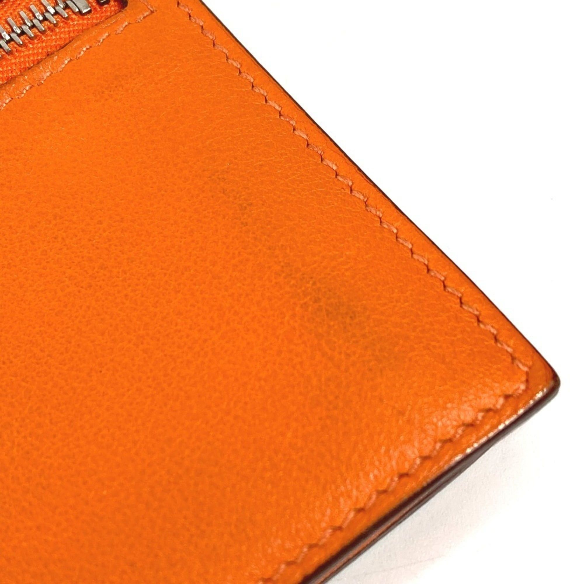 Hermes HERMES Zip Zap Compact Wallet, Bifold Swift, Men's and Women's, Orange Size ONE SIZE - 9 Thumbnail