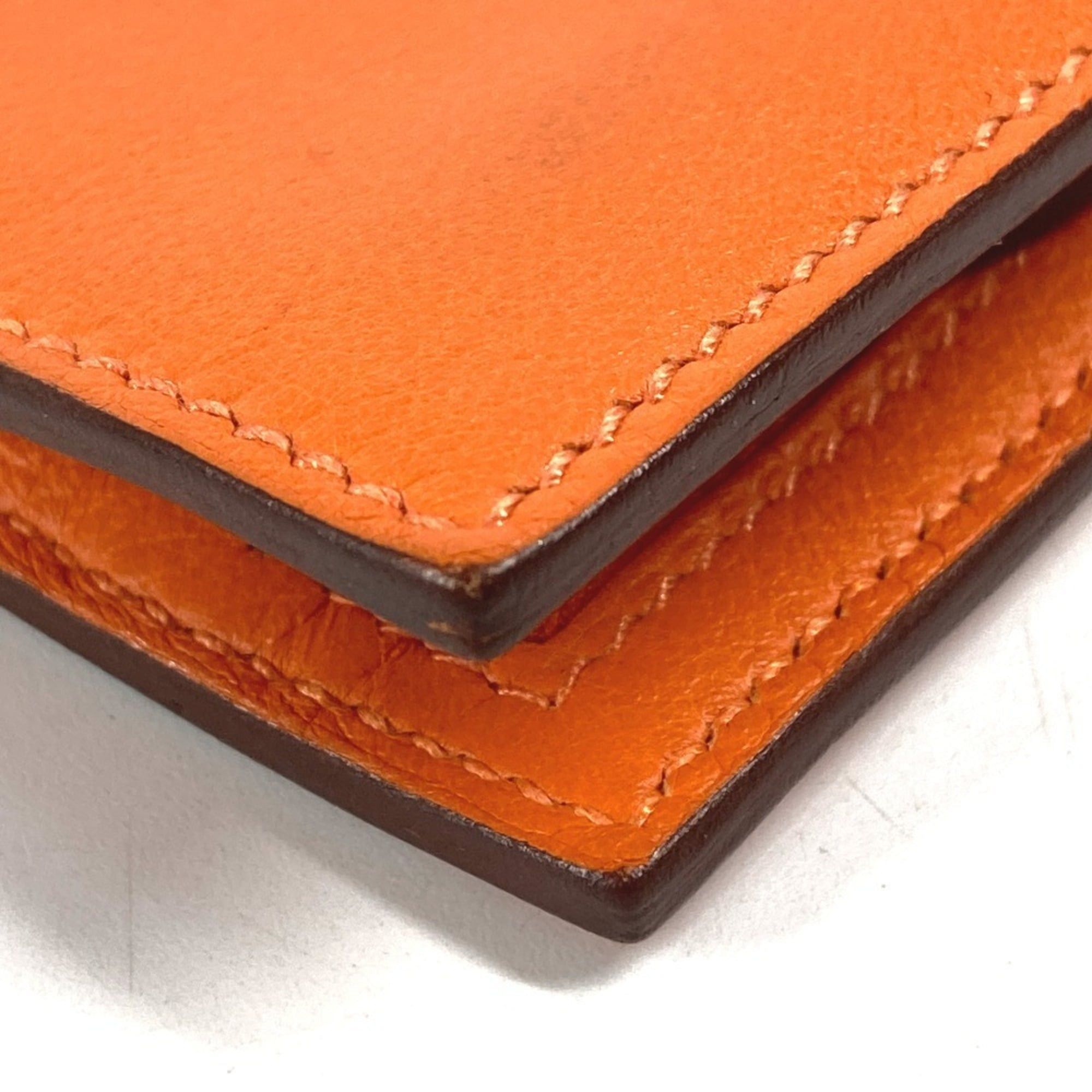 Hermes HERMES Zip Zap Compact Wallet, Bifold Swift, Men's and Women's, Orange Size ONE SIZE - 6 Thumbnail