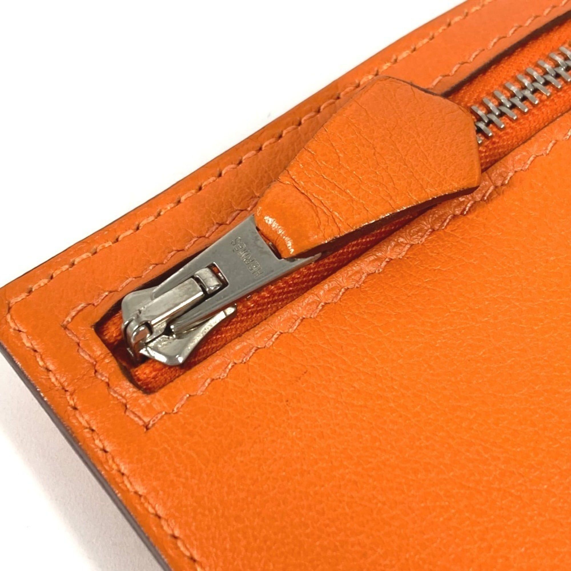 Hermes HERMES Zip Zap Compact Wallet, Bifold Swift, Men's and Women's, Orange Size ONE SIZE - 12 Thumbnail