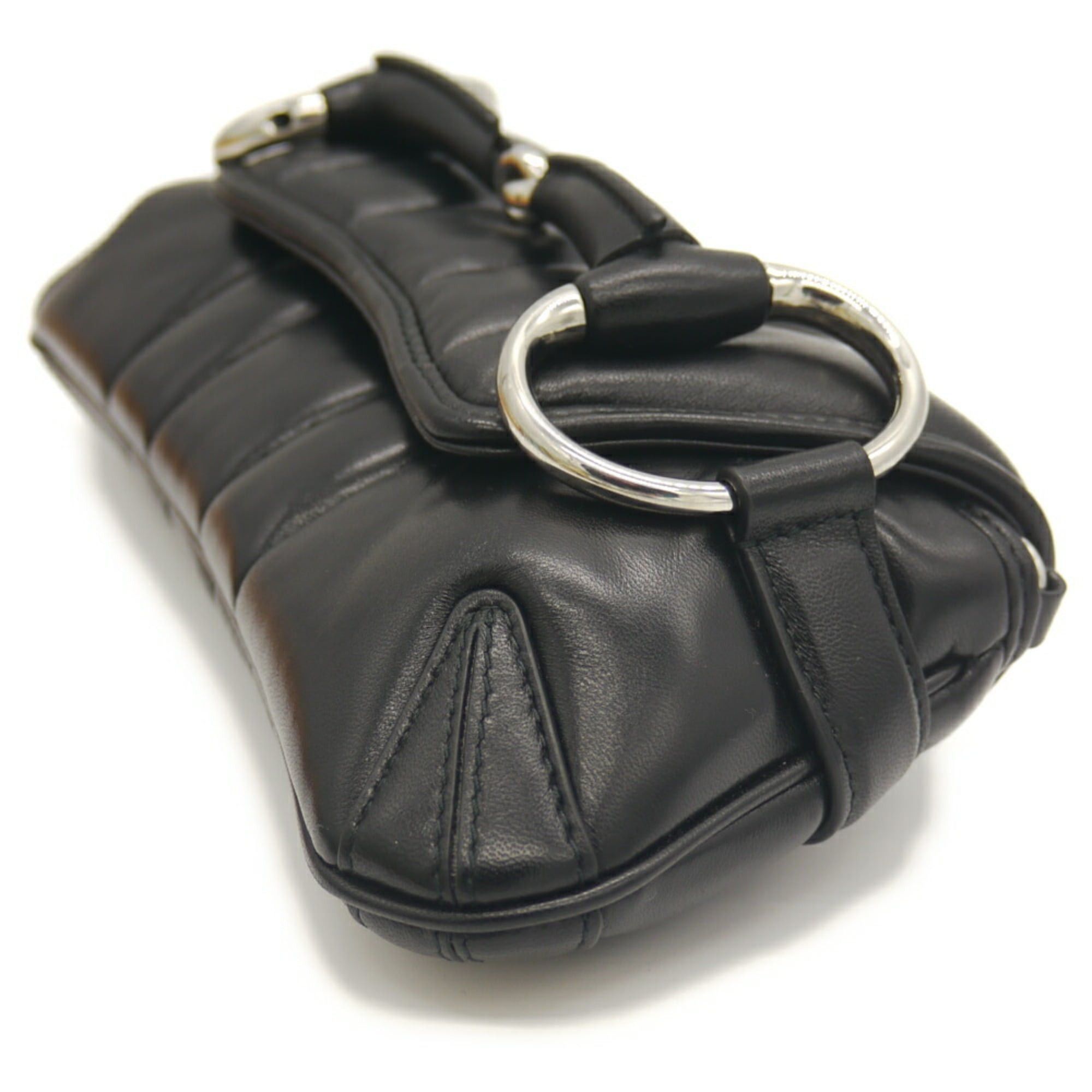 Gucci GUCCI Horsebit Small Chain Shoulder Bag in Quilted Leather, Black, 764339 Size ONE SIZE - 5 Thumbnail
