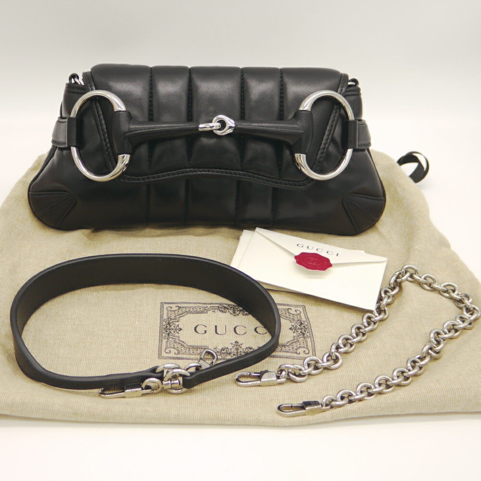 Gucci GUCCI Horsebit Small Chain Shoulder Bag in Quilted Leather, Black, 764339 Size ONE SIZE - 11 Thumbnail