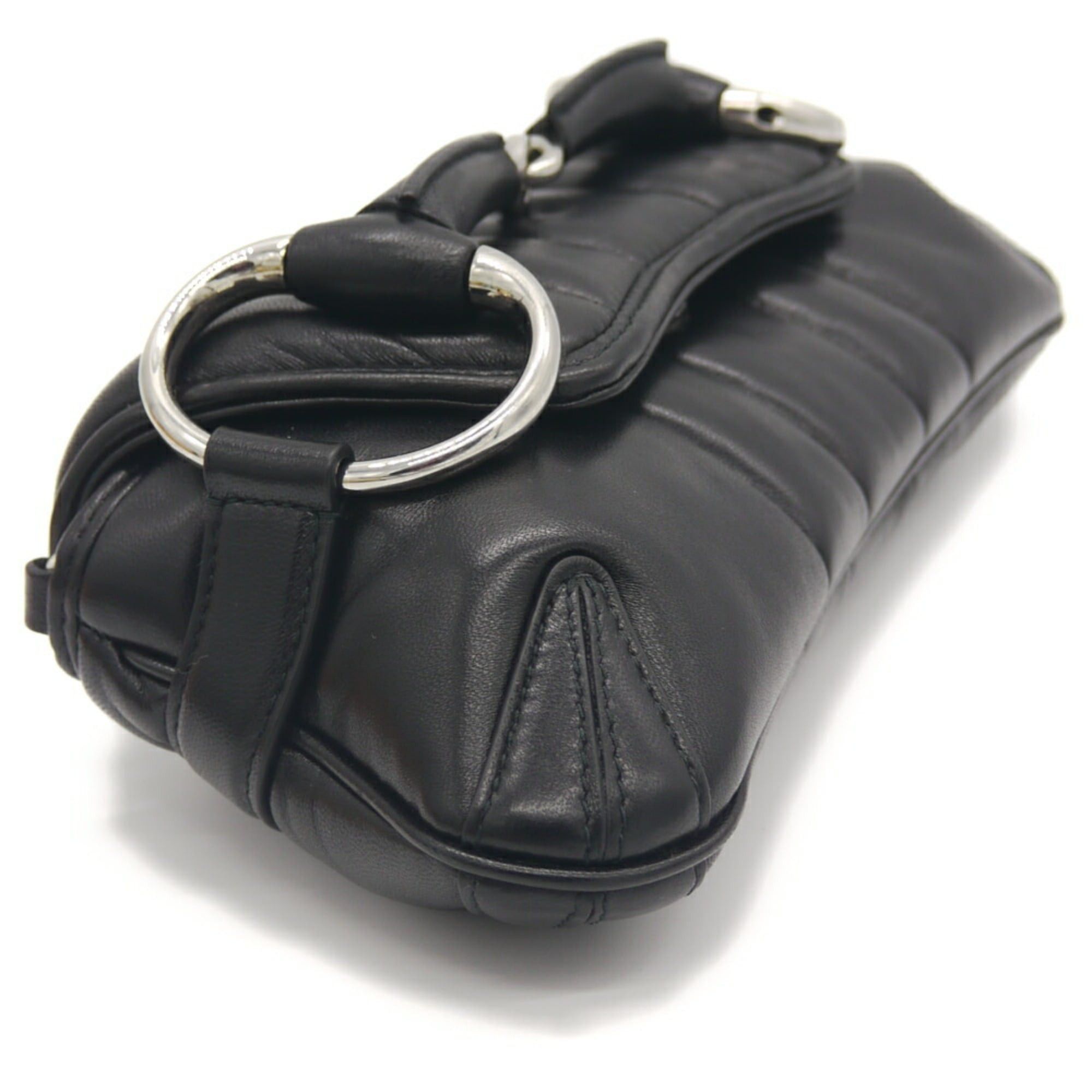 Gucci GUCCI Horsebit Small Chain Shoulder Bag in Quilted Leather, Black, 764339 Size ONE SIZE - 4 Thumbnail