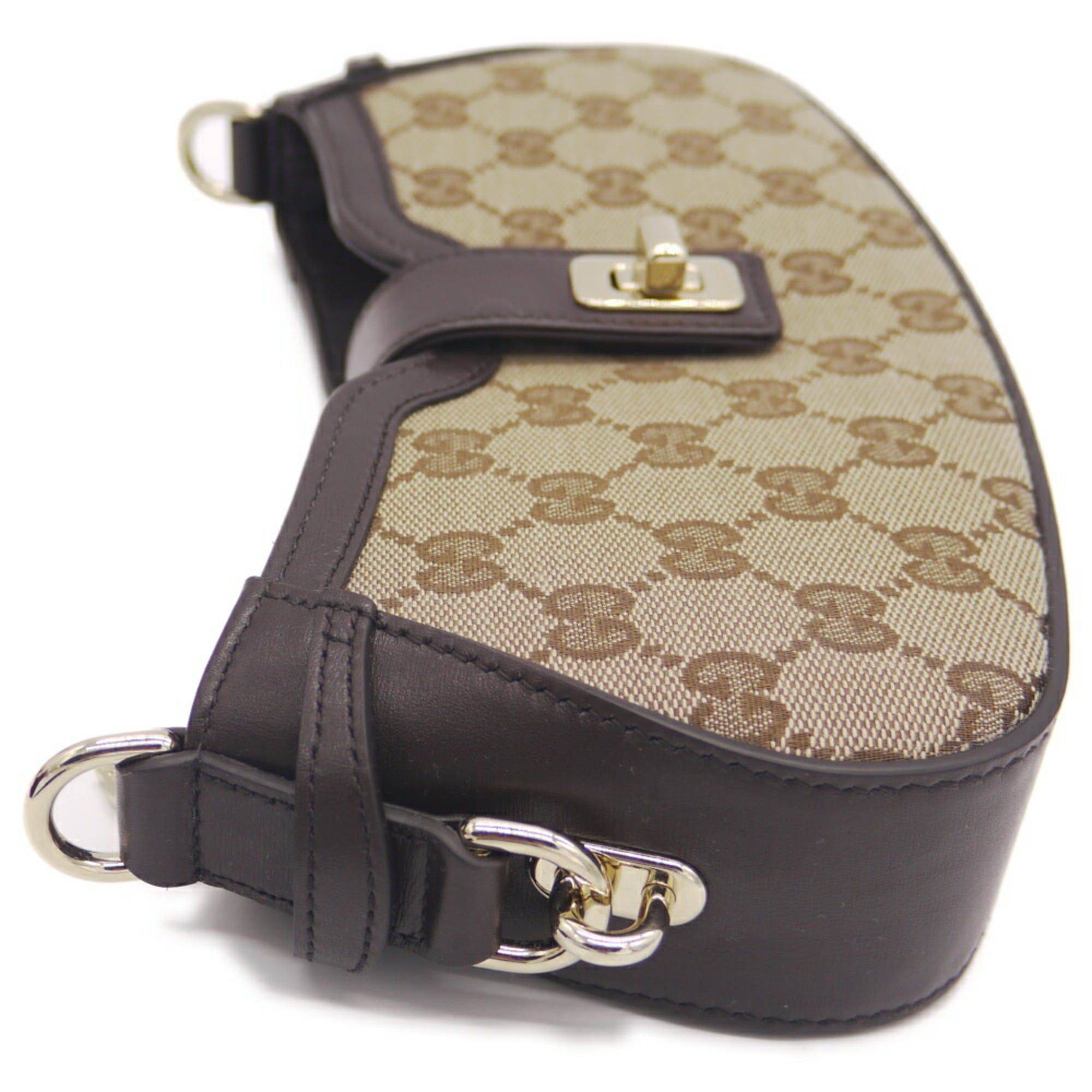 Gucci GUCCI Moonside Mini Shoulder Bag in GG Canvas with Sherry Line, Beige, 786015 525040 Size ONE SIZE - 5 Thumbnail