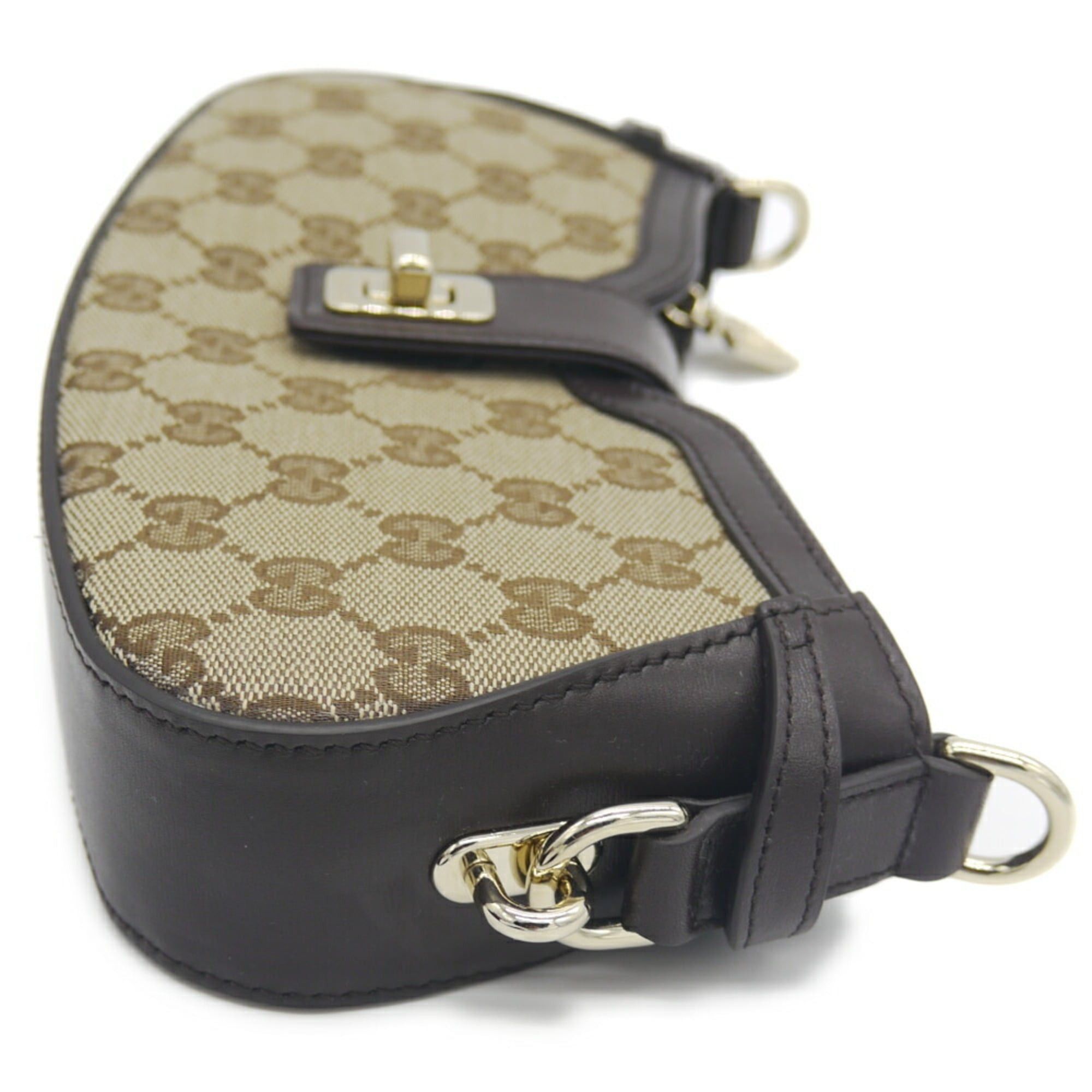 Gucci GUCCI Moonside Mini Shoulder Bag in GG Canvas with Sherry Line, Beige, 786015 525040 Size ONE SIZE - 4 Thumbnail