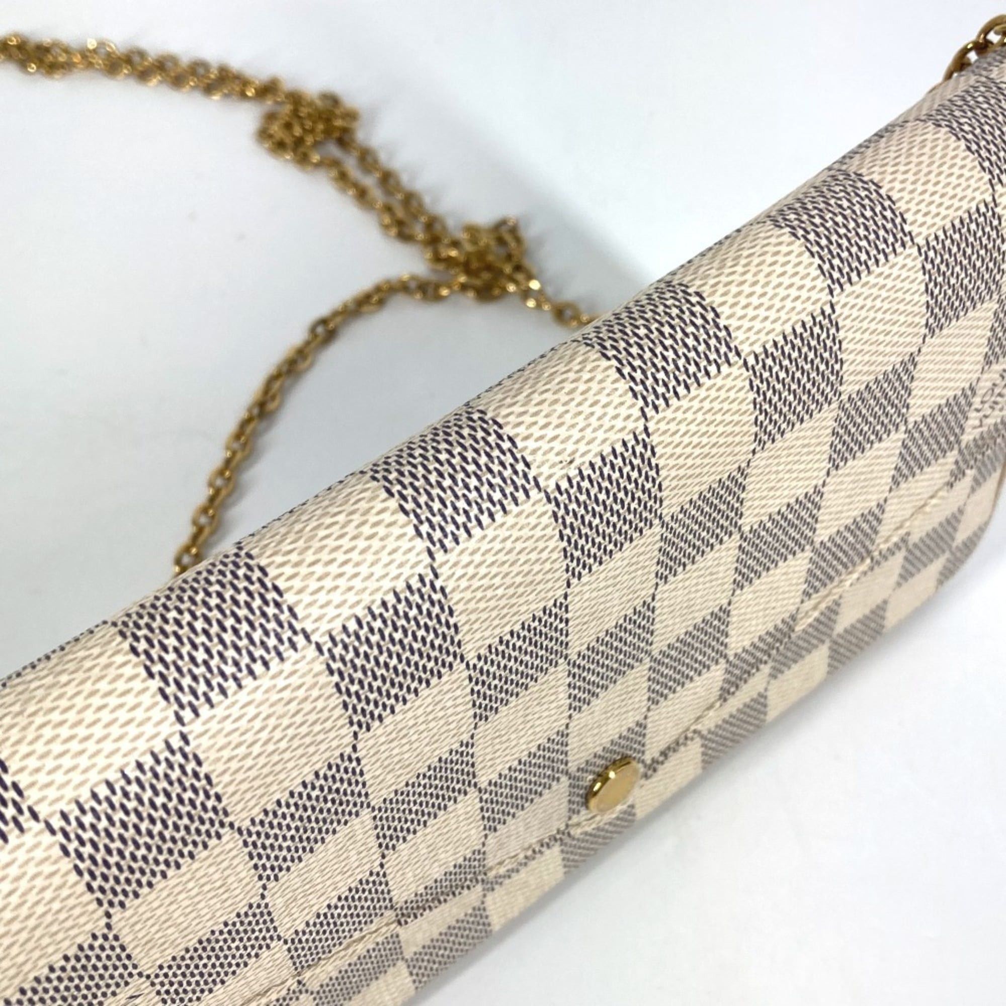 Louis Vuitton LOUIS VUITTON N63106 Damier Azur Pochette Felicie, a card case, wallet, coin purse, chain bag, long and canvas bag in Rose Ballerine pink. Size ONE SIZE - 8 Thumbnail