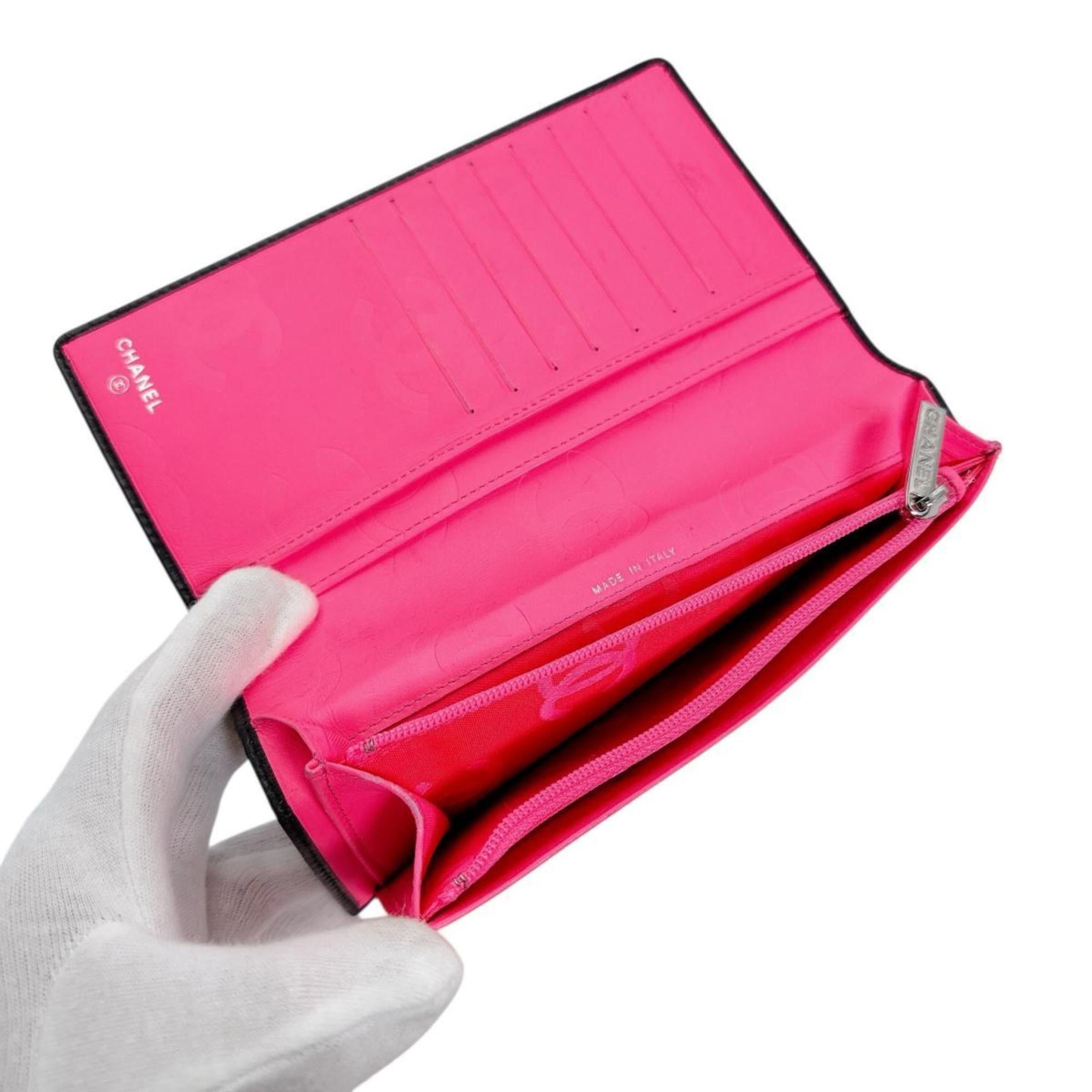 Chanel CHANEL Cambon Matelasse Coco Mark Leather Bifold Wallet in Black Size ONE SIZE - 14 Thumbnail