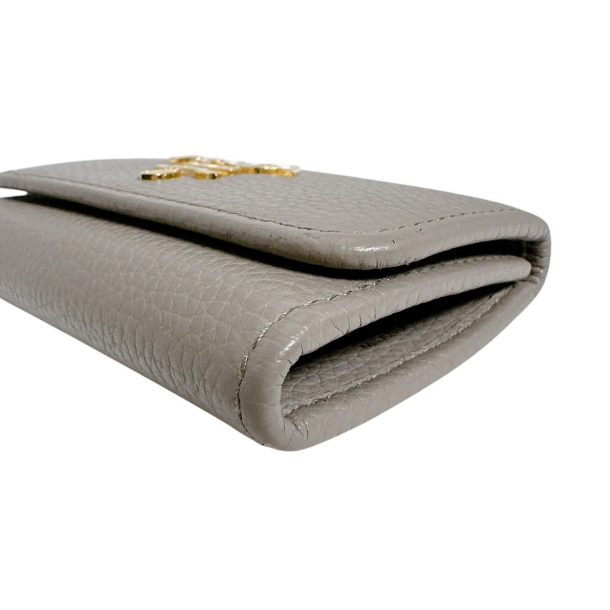 Prada Prada 6-Key Key Case, Vitello Grain Leather and Saffiano Leather, 1PG222, Greige Size ONE SIZE - 7 Thumbnail