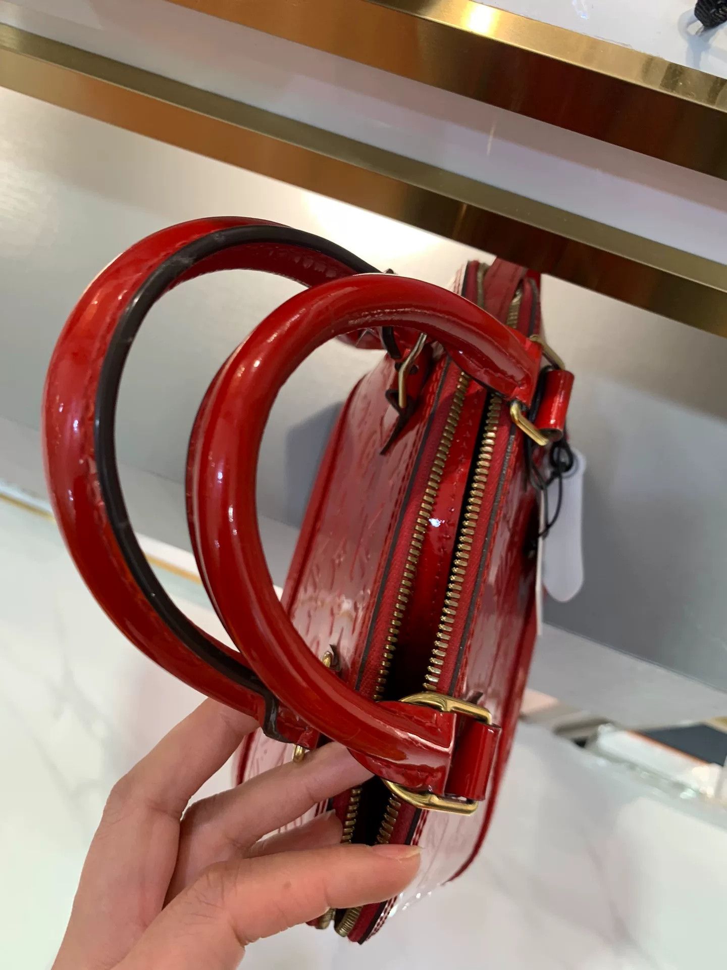 Louis Vuitton Louis Vuitton Alma BB Red Patent Size ONE SIZE - 9 Thumbnail