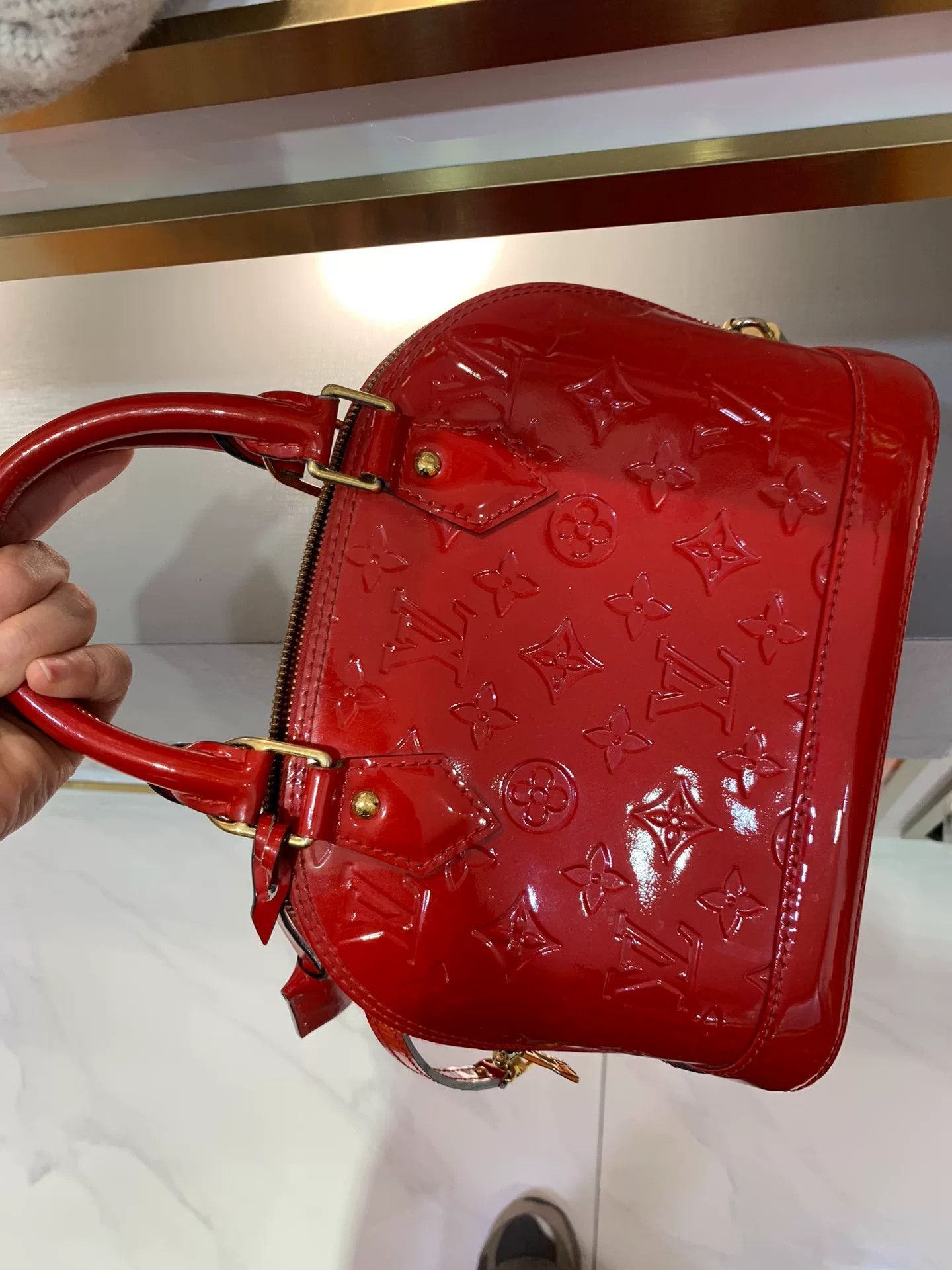Louis Vuitton Louis Vuitton Alma BB Red Patent Size ONE SIZE - 2 Thumbnail