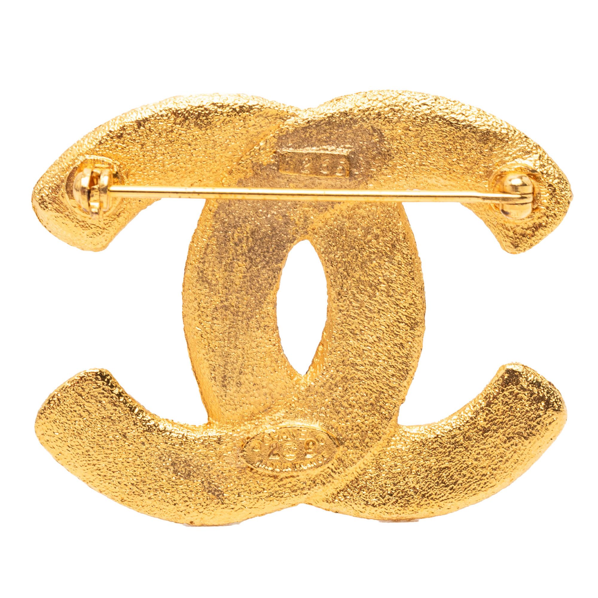 Chanel Chanel Gold Plated CC Brooch Size ONE SIZE - 2 Thumbnail