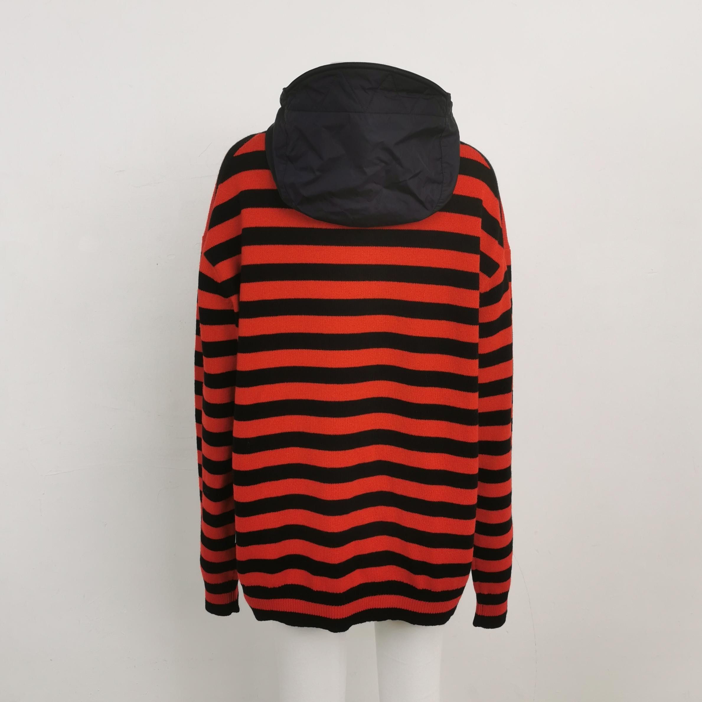 Moncler Red & Black Striped Fire Graphic Hooded Sweater Size XL / US 12-14 / IT 48-50 - 4 Thumbnail