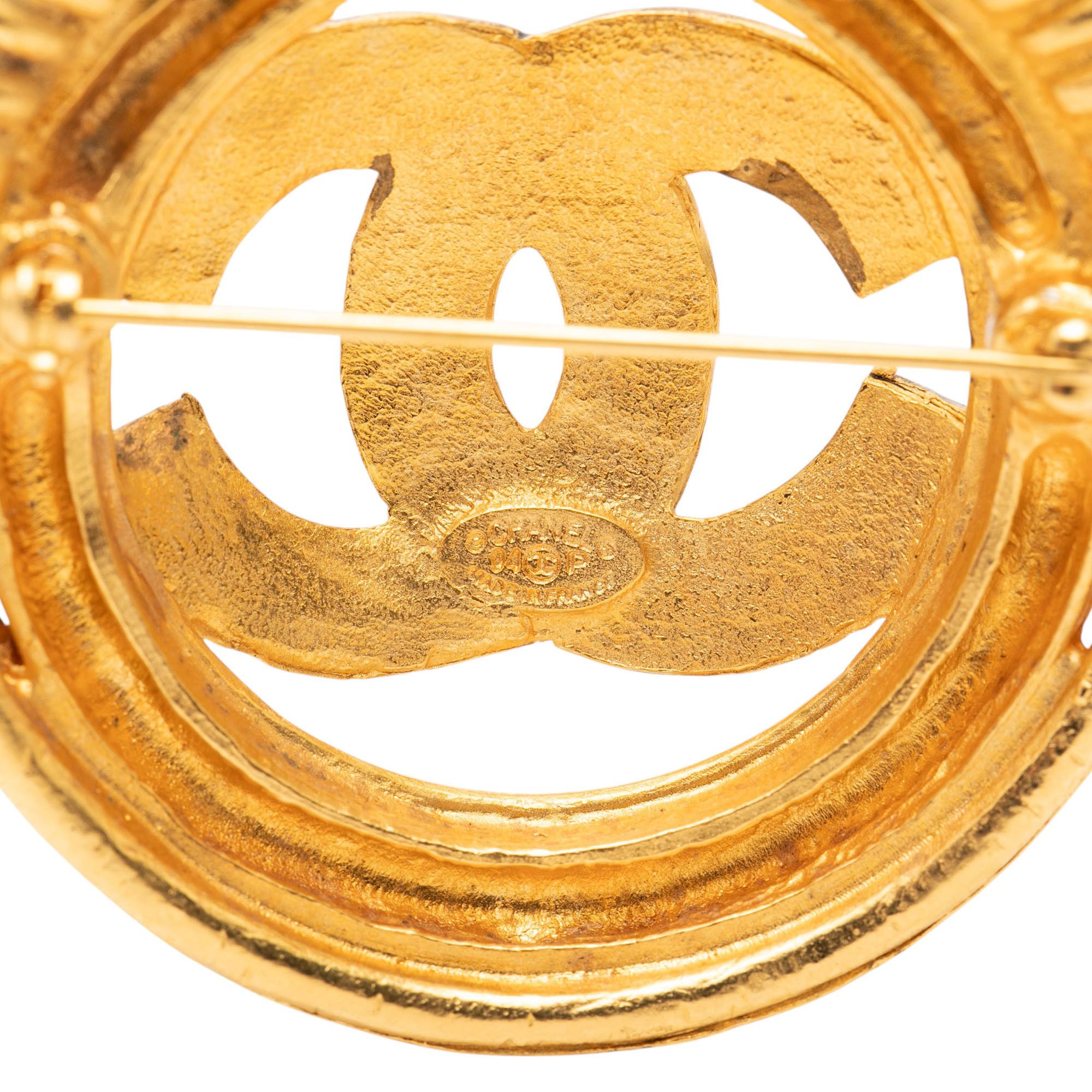Chanel Chanel Gold Plated CC Spring Round Brooch Size ONE SIZE - 3 Thumbnail