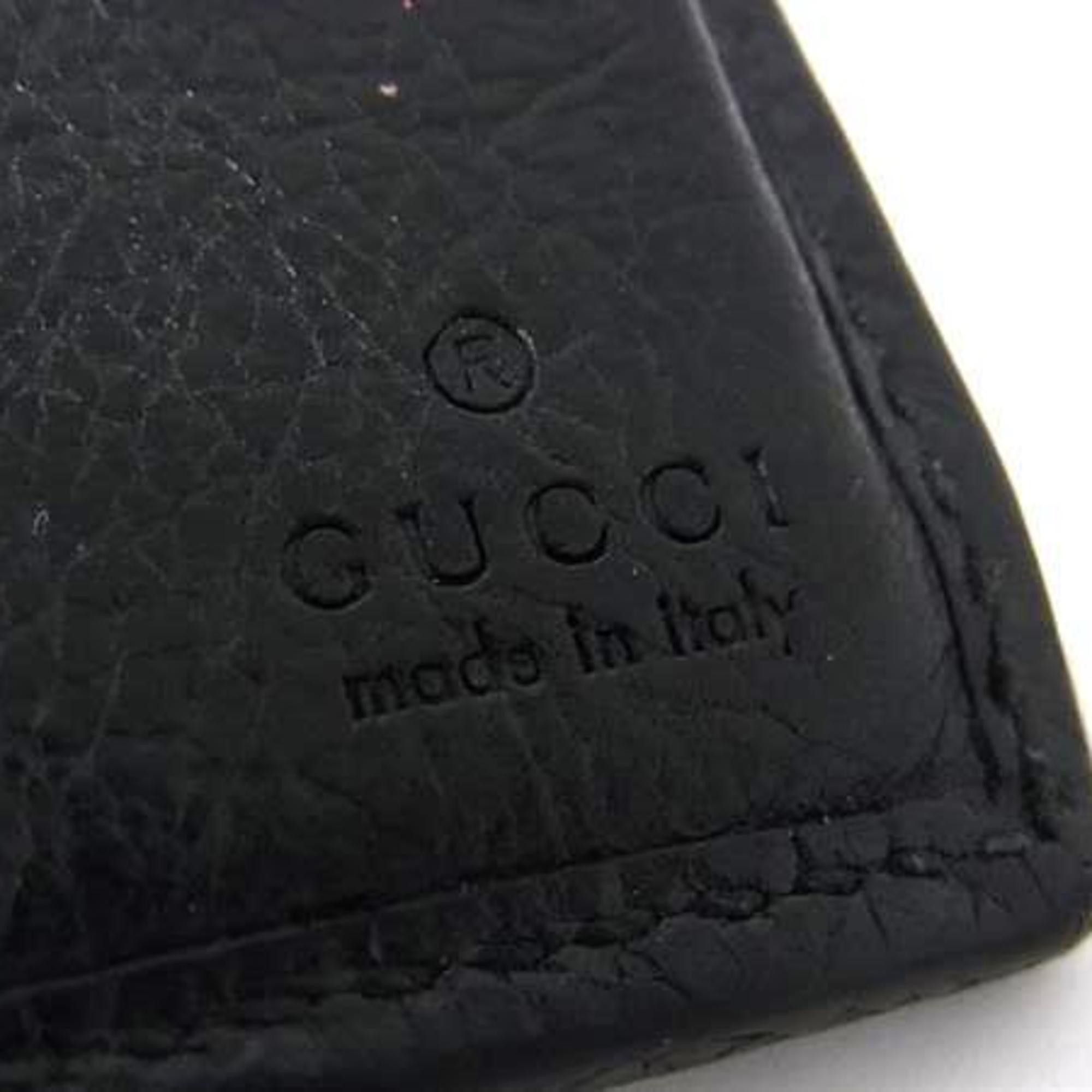 Gucci GUCCI Interlocking G Wallet 575985 Black Leather Men's Bifold Size ONE SIZE - 2 Thumbnail