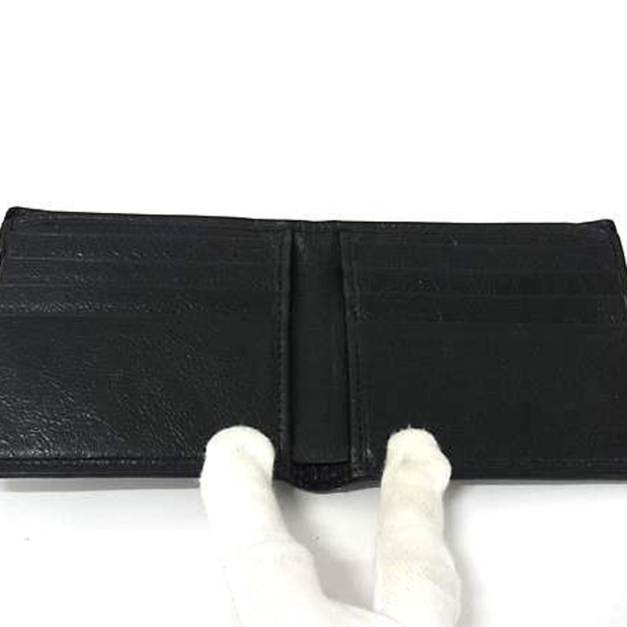 Gucci GUCCI Interlocking G Wallet 575985 Black Leather Men's Bifold Size ONE SIZE - 4 Thumbnail