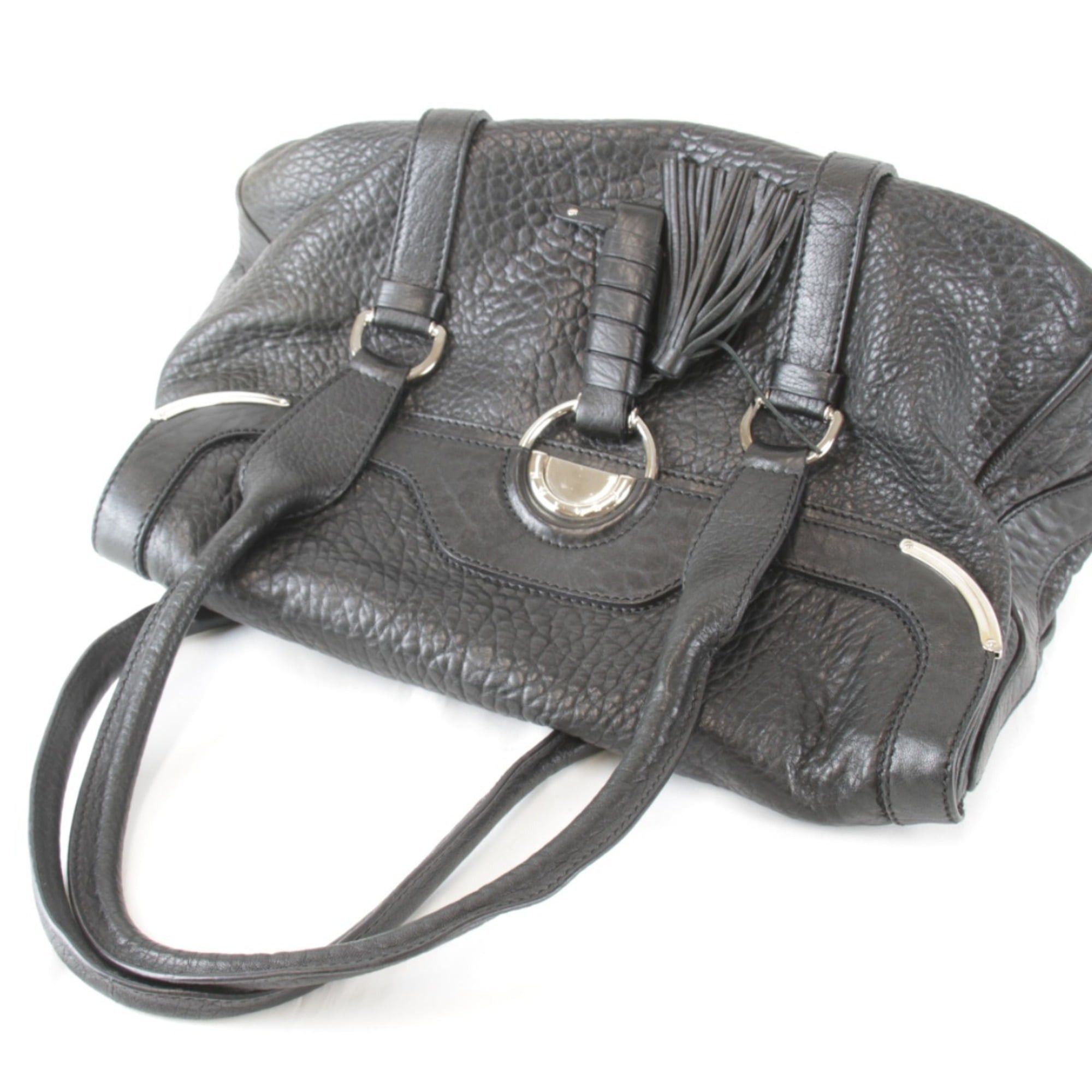 Celine CELINE Tassel Tote Bag in Black Leather for Women Size ONE SIZE - 5 Thumbnail