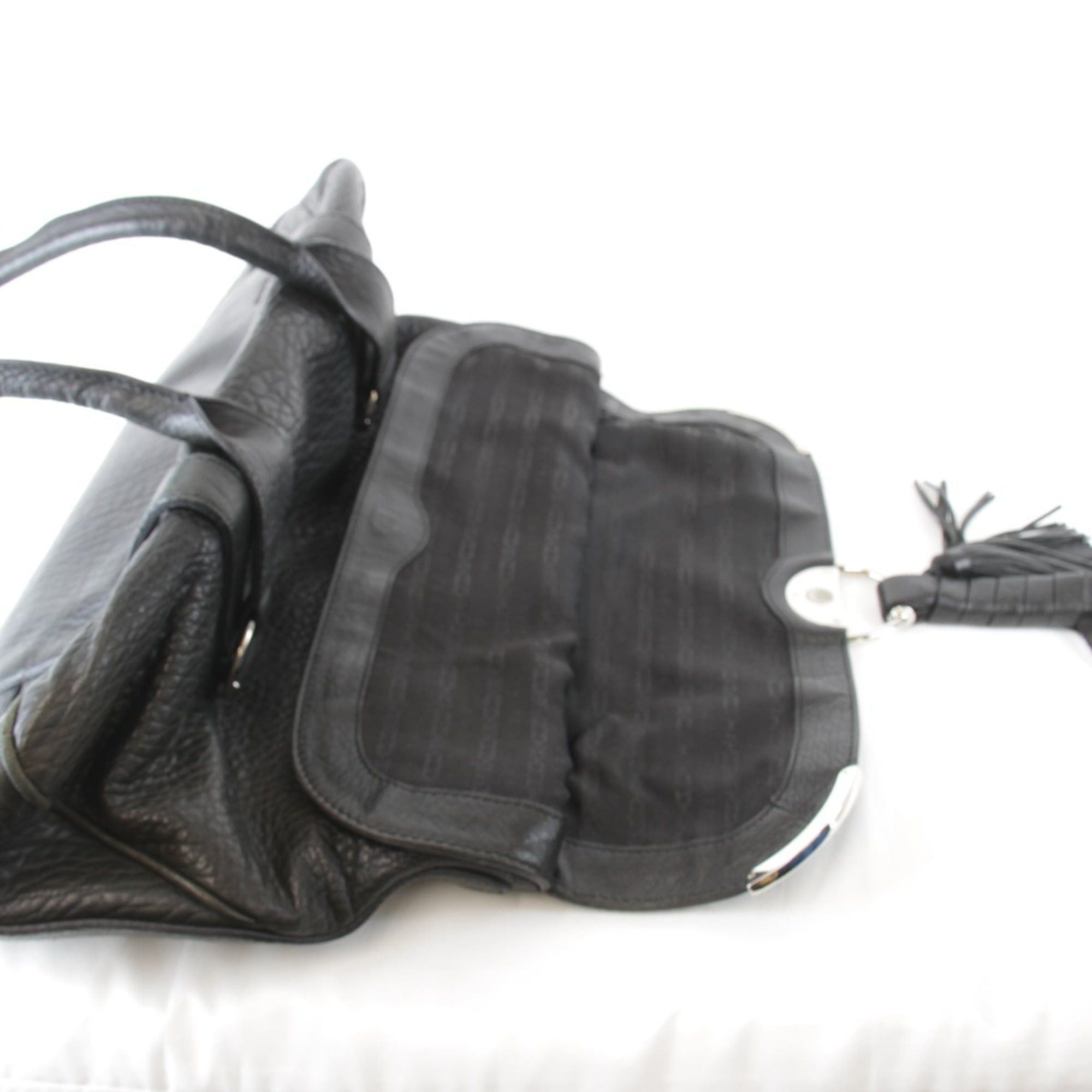 Celine CELINE Tassel Tote Bag in Black Leather for Women Size ONE SIZE - 6 Thumbnail
