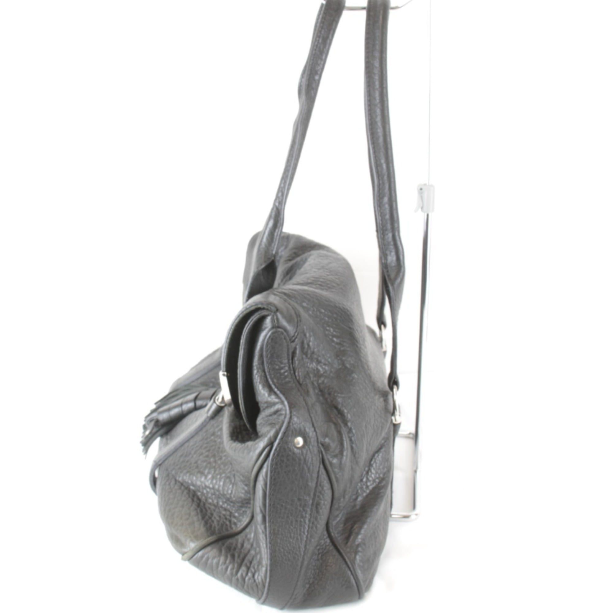 Celine CELINE Tassel Tote Bag in Black Leather for Women Size ONE SIZE - 3 Thumbnail