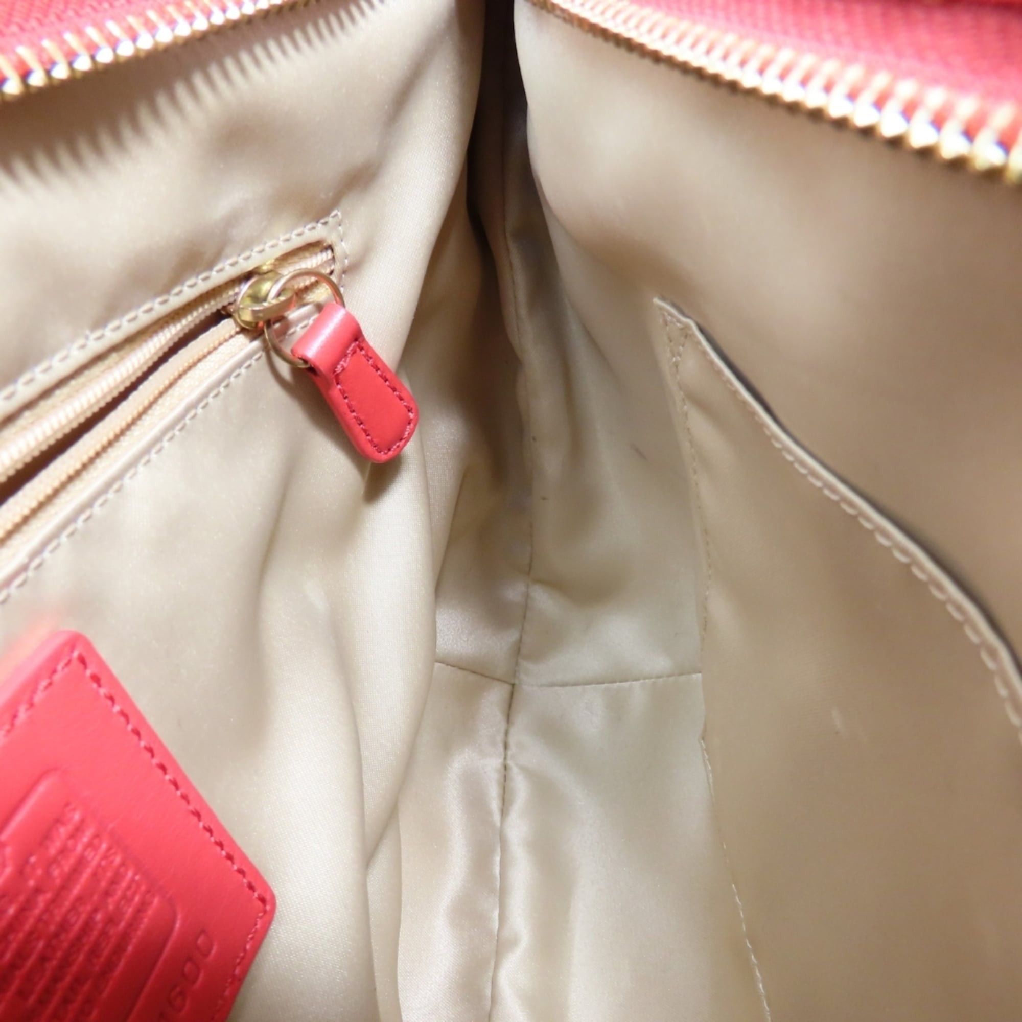 Coach Coach 11600 Signature Canvas and Leather Shoulder Bag in Beige, Pink, Red. Women's. Size ONE SIZE - 20 Thumbnail
