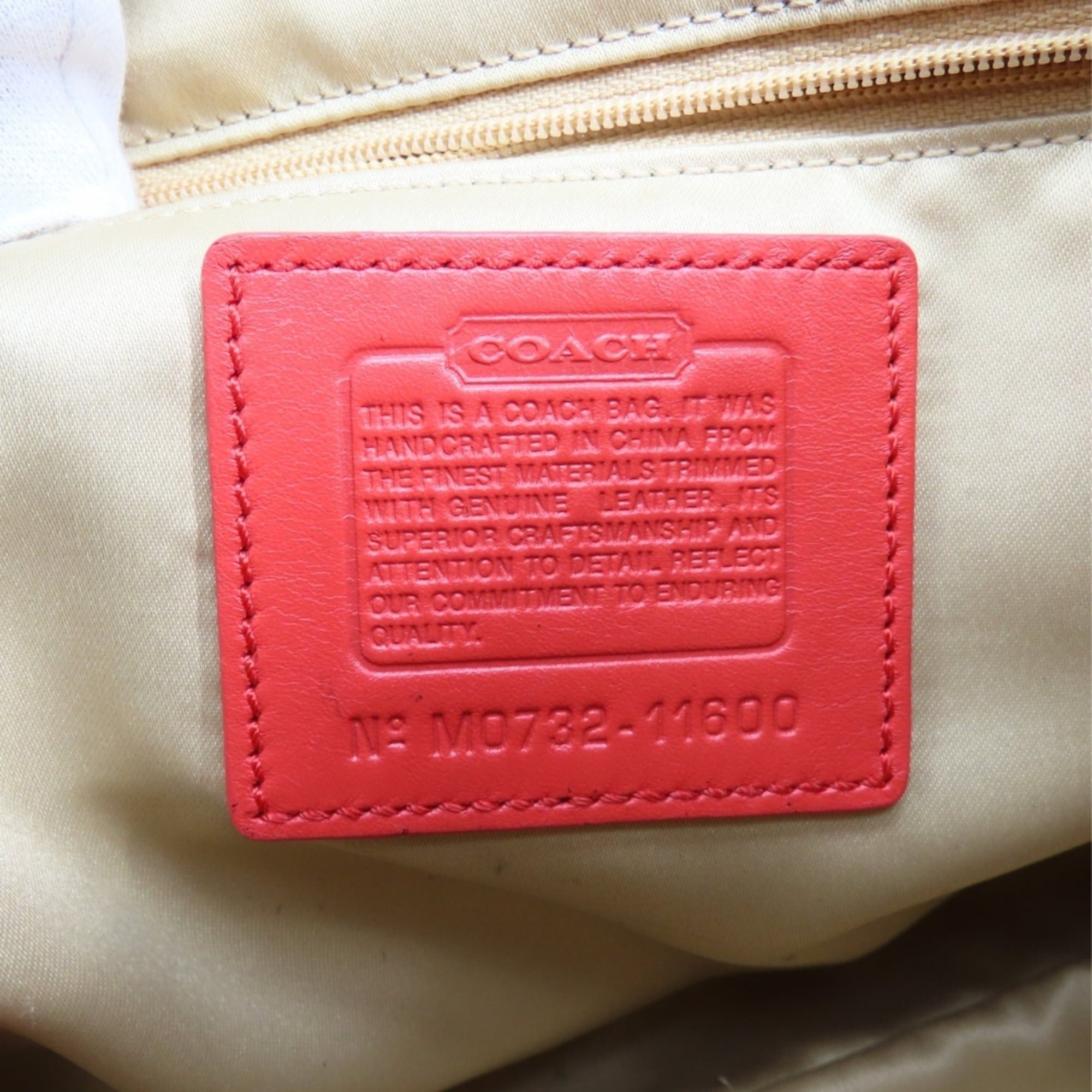 Coach Coach 11600 Signature Canvas and Leather Shoulder Bag in Beige, Pink, Red. Women's. Size ONE SIZE - 21 Thumbnail