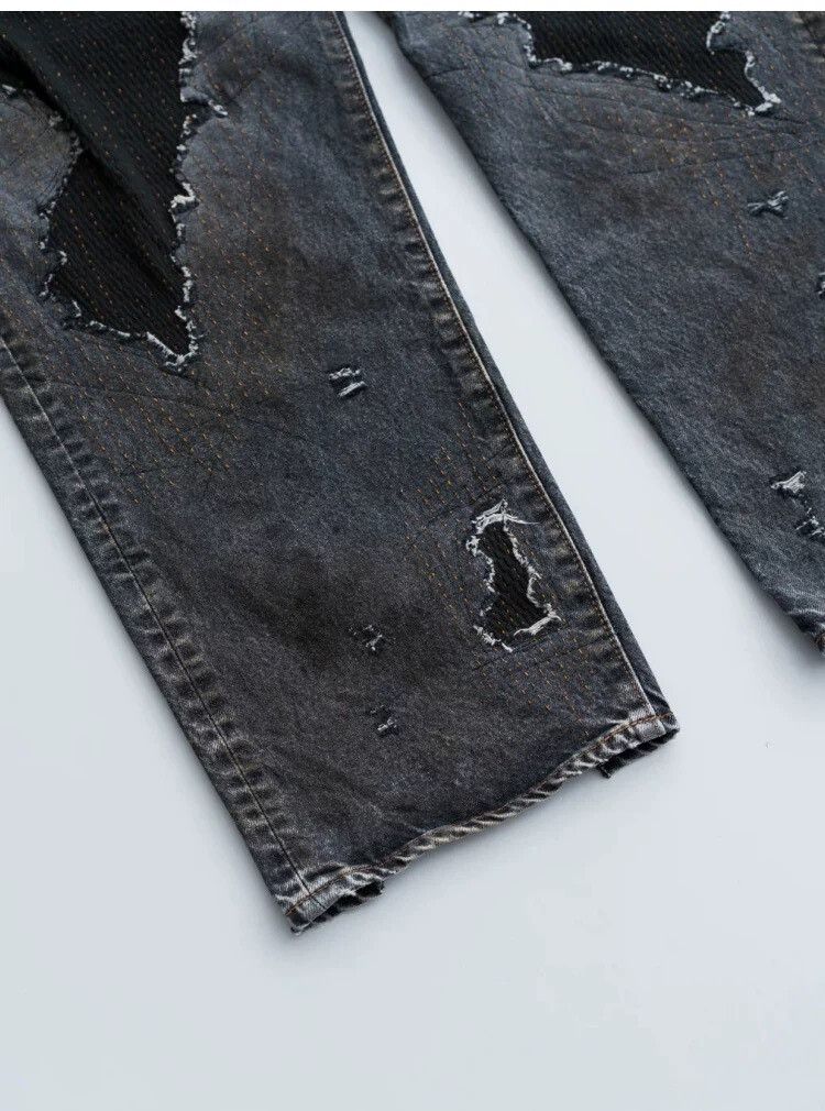 ANACHRONORM Anachronorm Remaked Denim Distressed Jeans Size US 34 / EU 50 - 4 Thumbnail