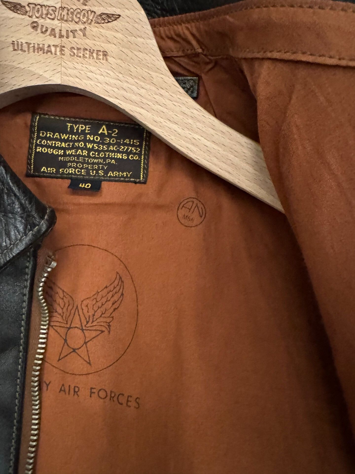 TOYS McCOY TOYS McCOY A-2 Horsehide Nose Art Size US XXS / EU 40 - 3 Thumbnail