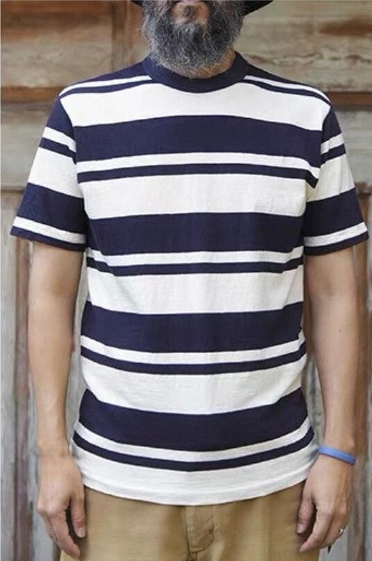 Freewheelers FREEWHEELERS Random Striped Crewneck T-shirt Size US L / EU 52-54 / 3 - 5 Thumbnail