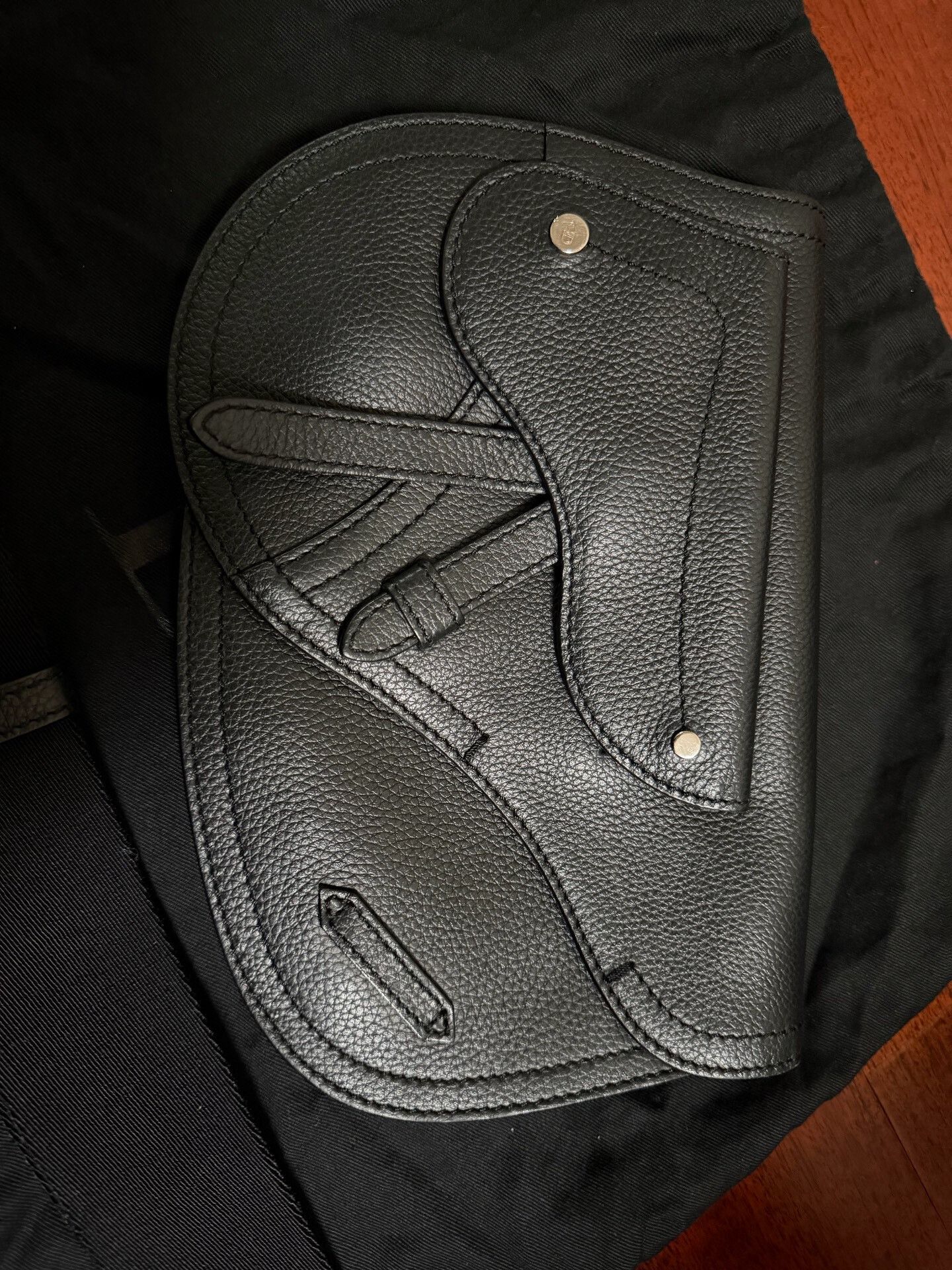 Dior Dior Black Saddle Leather Bag Size ONE SIZE - 2 Thumbnail