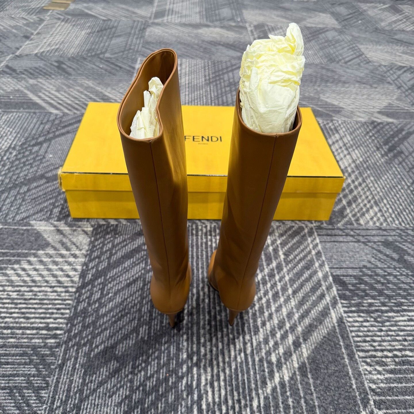 Fendi Fendi Karligraphy Leather High Heeled Boots Size US 4 / IT 34 - 3 Thumbnail