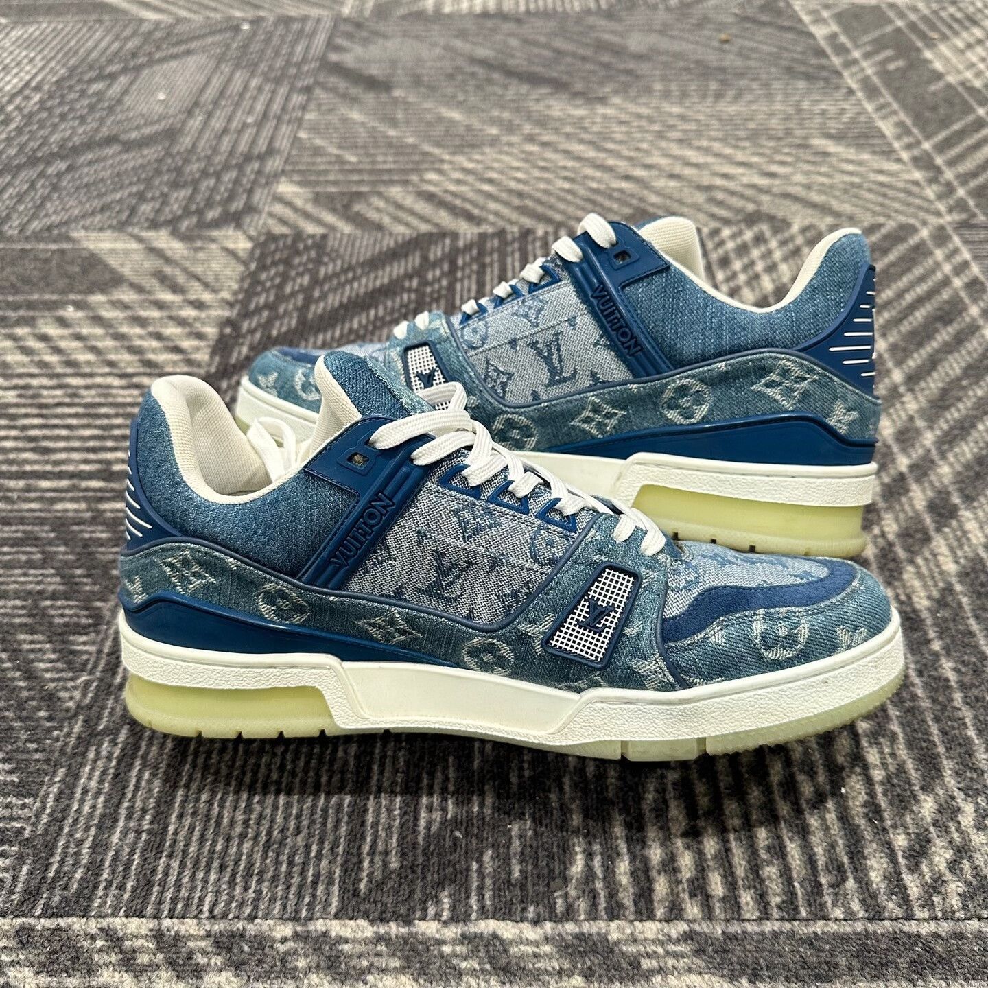 Louis Vuitton Louis Vuitton Blue Denim Trainer Sneakers Size US 8.5 / EU 41-42 - 5 Thumbnail